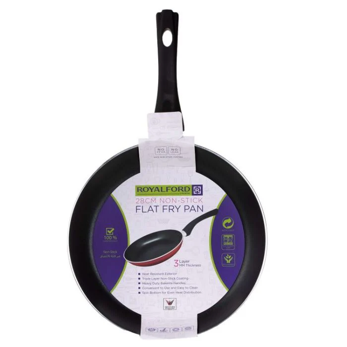28cm Non-Stick Flat Fry Pan, Aluminium Fry Pan, RF1263FP28 | Ergonomic Handle| Dishwasher Safe | Ideal for Frying Sauteing, Stir, Frying & More - Image 7
