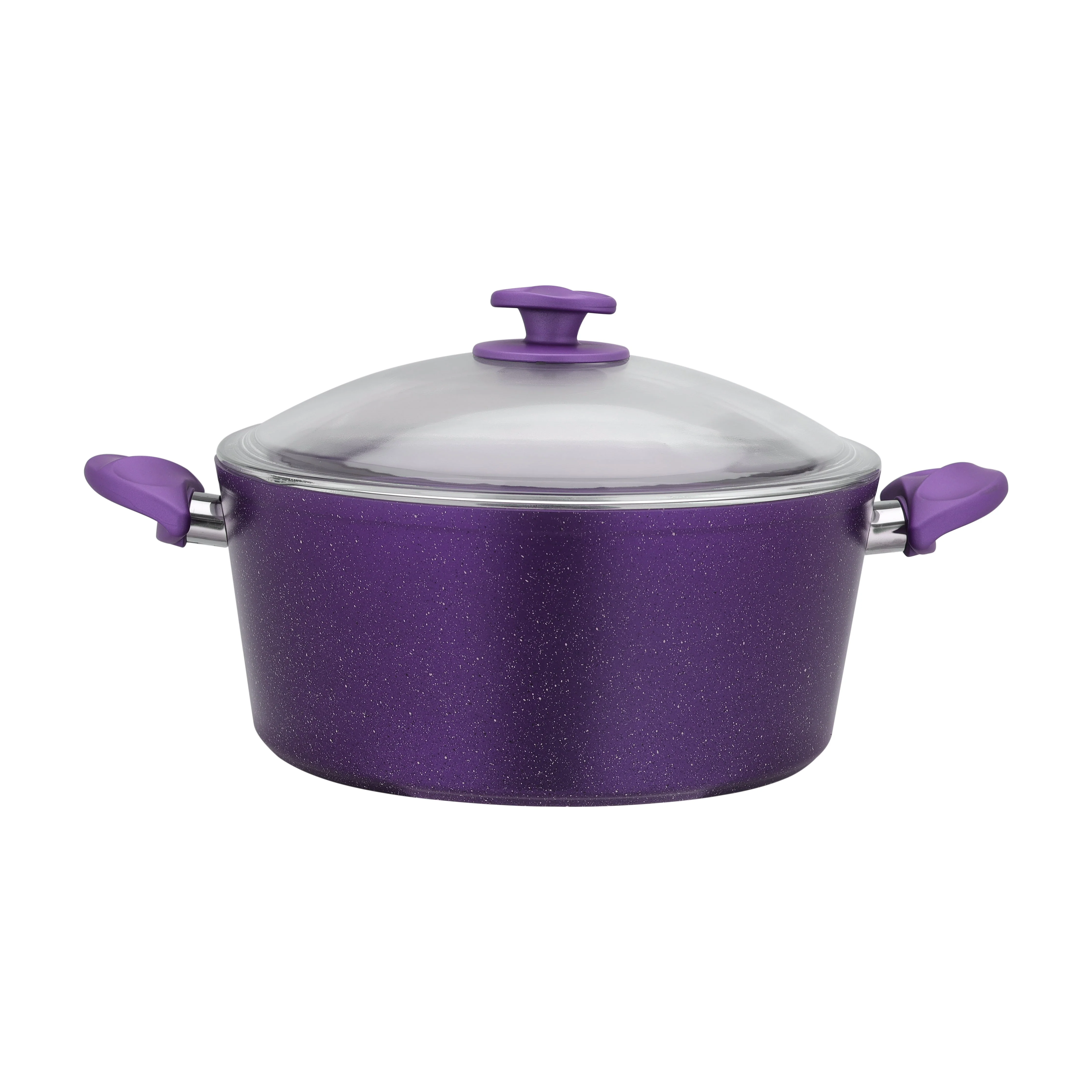 Aluminium Casserole with Durable Granite Coating, RF10258 | 5 Layer Durable Construction | Stay Cool Bakelite Handles & Knob | Non-Stick Casserole Dish with Lid