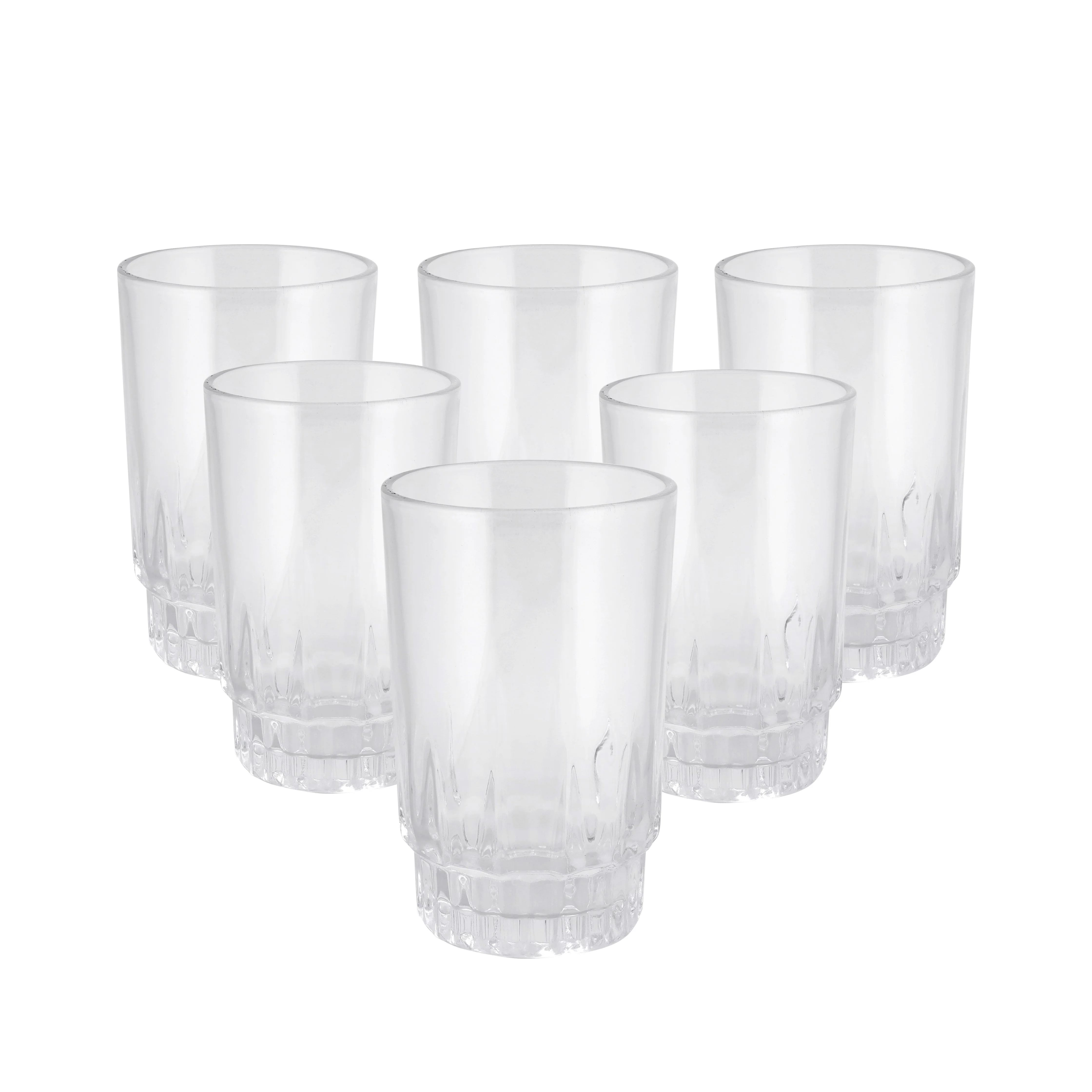 Delcasa DC1412 6 PCS Glass Tumbler Set | Crystal Clear Lead-Free Drinking Glasses | Dishwasher and Microwave Safe Water Juice Tumblers, for Home Kitchen Dining|