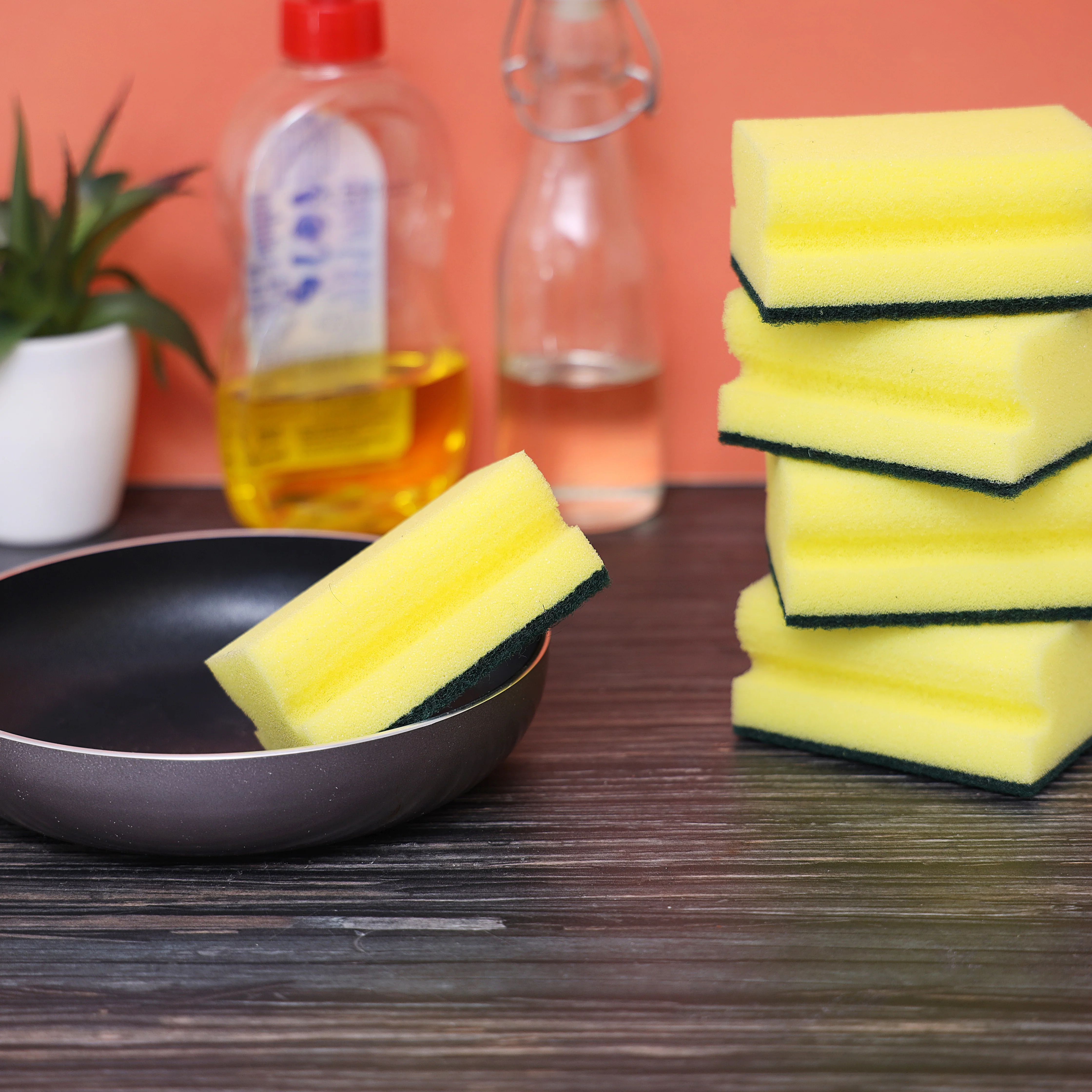 Delcasa DC1551 Cleaning Sponge Set| includes 5 durable multi-purpose kitchen sponges with strong scrub layers for effective dishwashing and daily cleaning uses| - Image 5