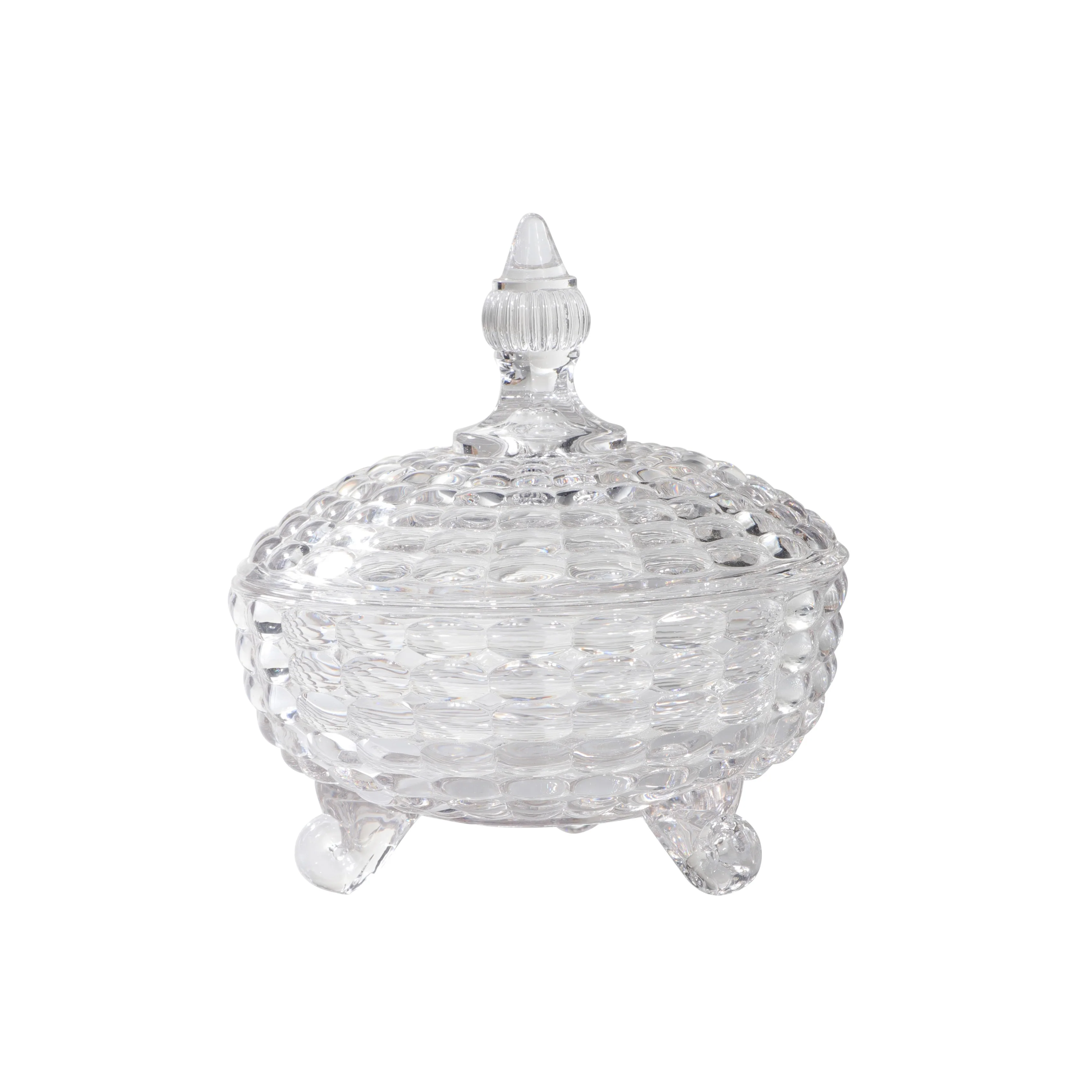 Delcasa DC1591 Candy Jar 700ML| features a stylish textured design with lid & knob handle| ideal for storing candies, dry fruits, cookies & snacks hygienically|