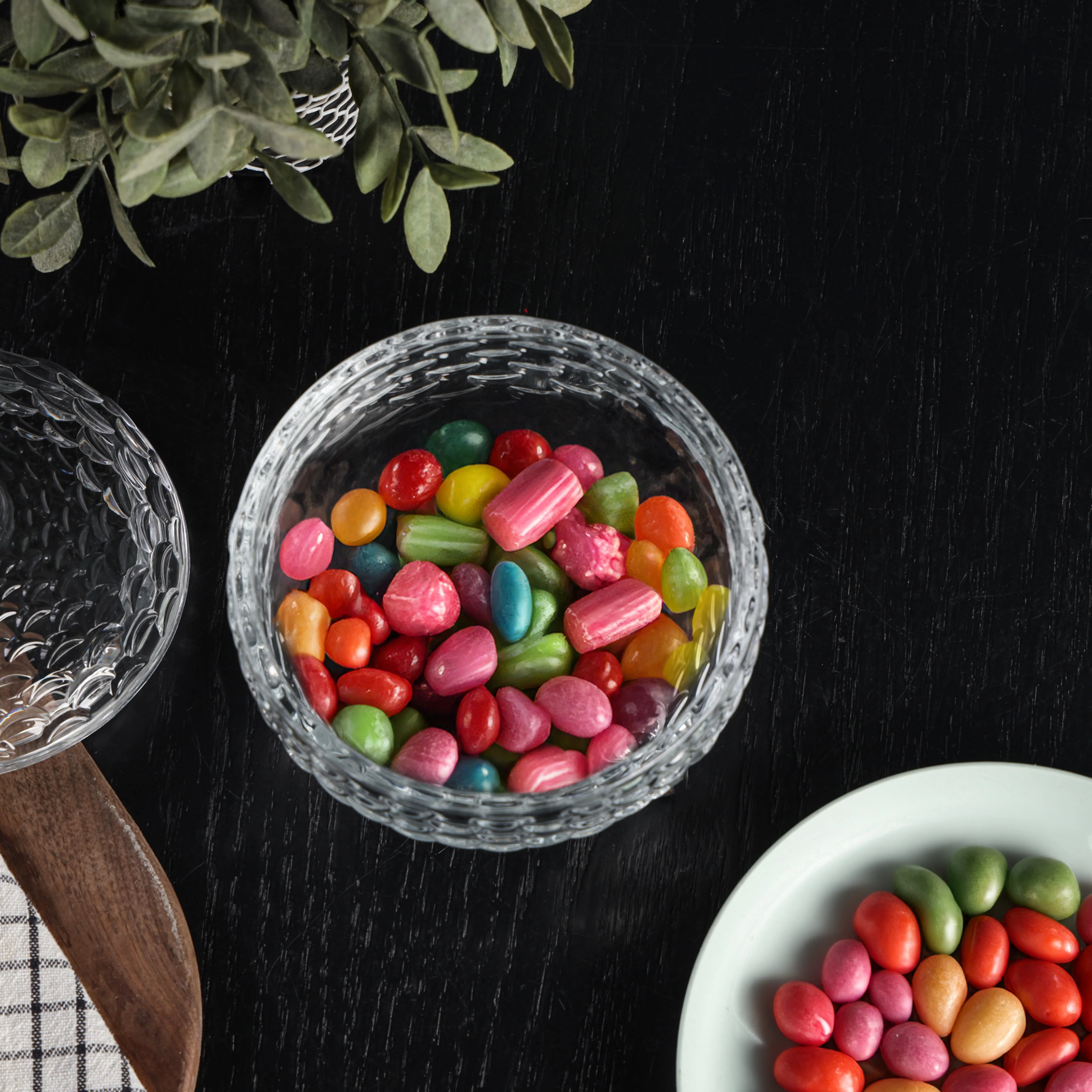 Delcasa DC1591 Candy Jar 700ML| features a stylish textured design with lid & knob handle| ideal for storing candies, dry fruits, cookies & snacks hygienically| - Image 4