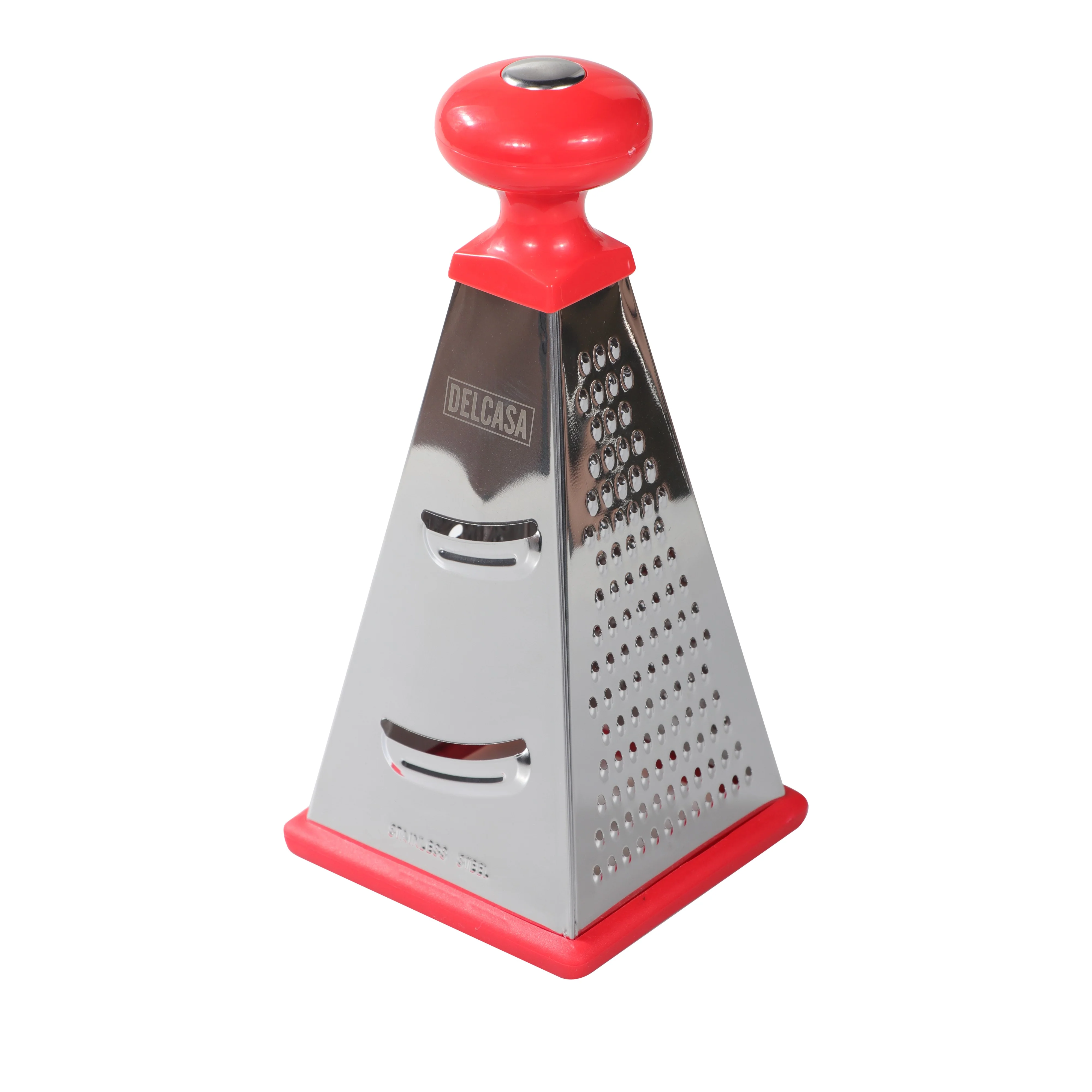 Delcasa DC1662 Tower Grater| 4 sided stainless steel design, lightweight and dishwasher safe| ideal for slicing, shredding and grating foods daily with ease use| - Image 4