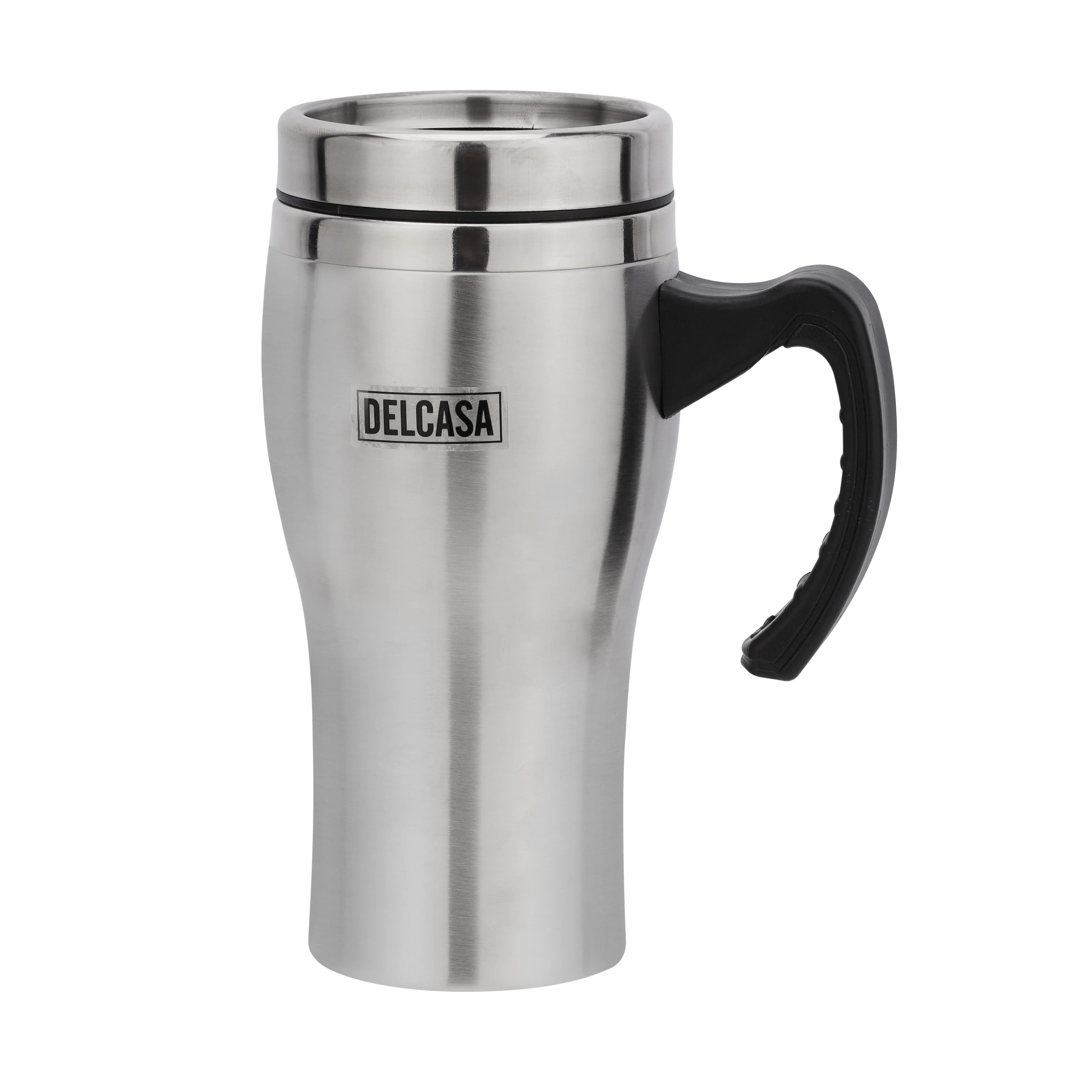 Delcasa DC1779 Stainless Steel Travel Mug 500ML| Handle, leak-resistant insulated design, durable rust-proof body| hot and cold drinks on the go for travel use|