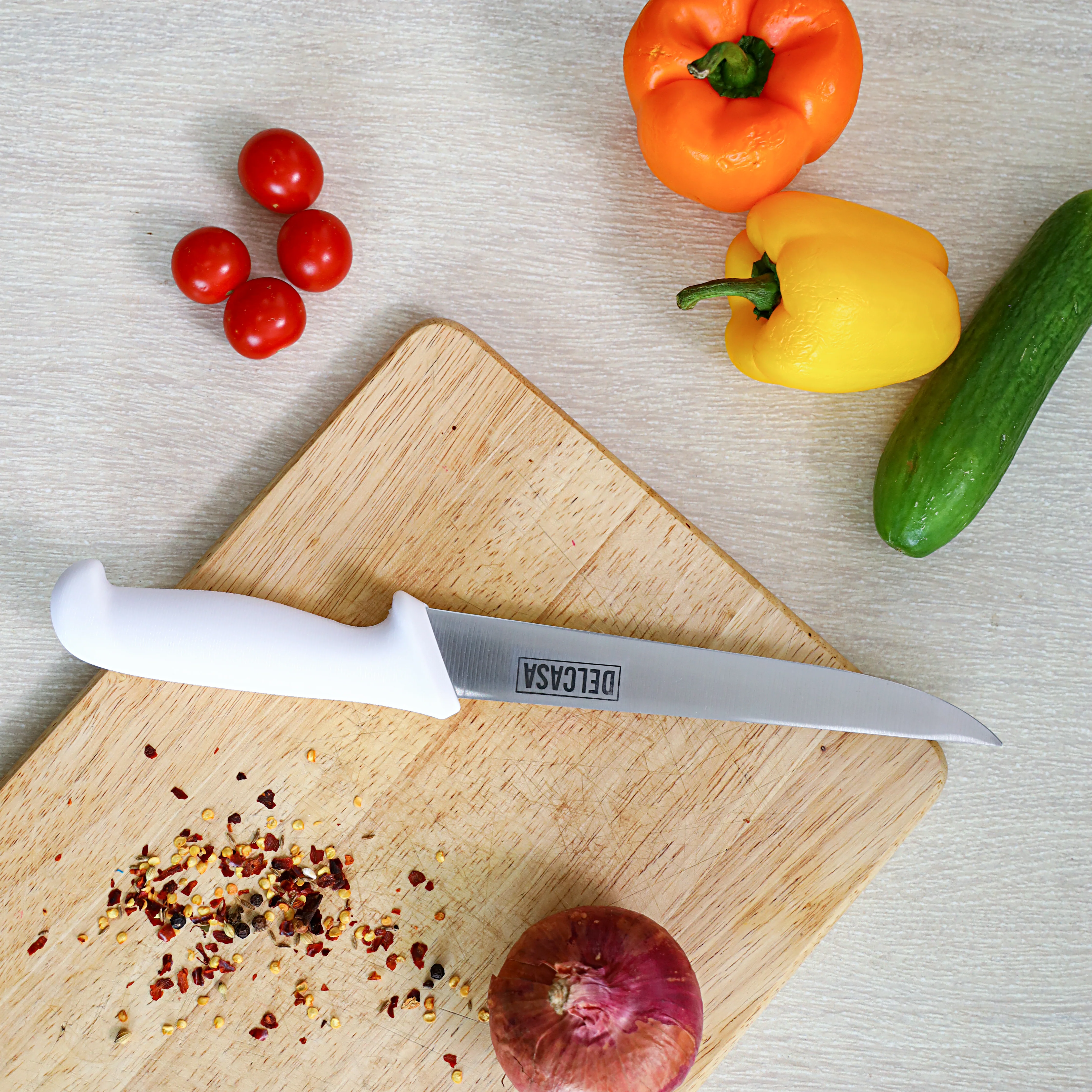 Delcasa DC1829 8 Inch Fish Knife| sharp stainless steel blade and ergonomic non-slip handle| rust-resistant design for fish cleaning & slicing in home kitchens| - Image 2