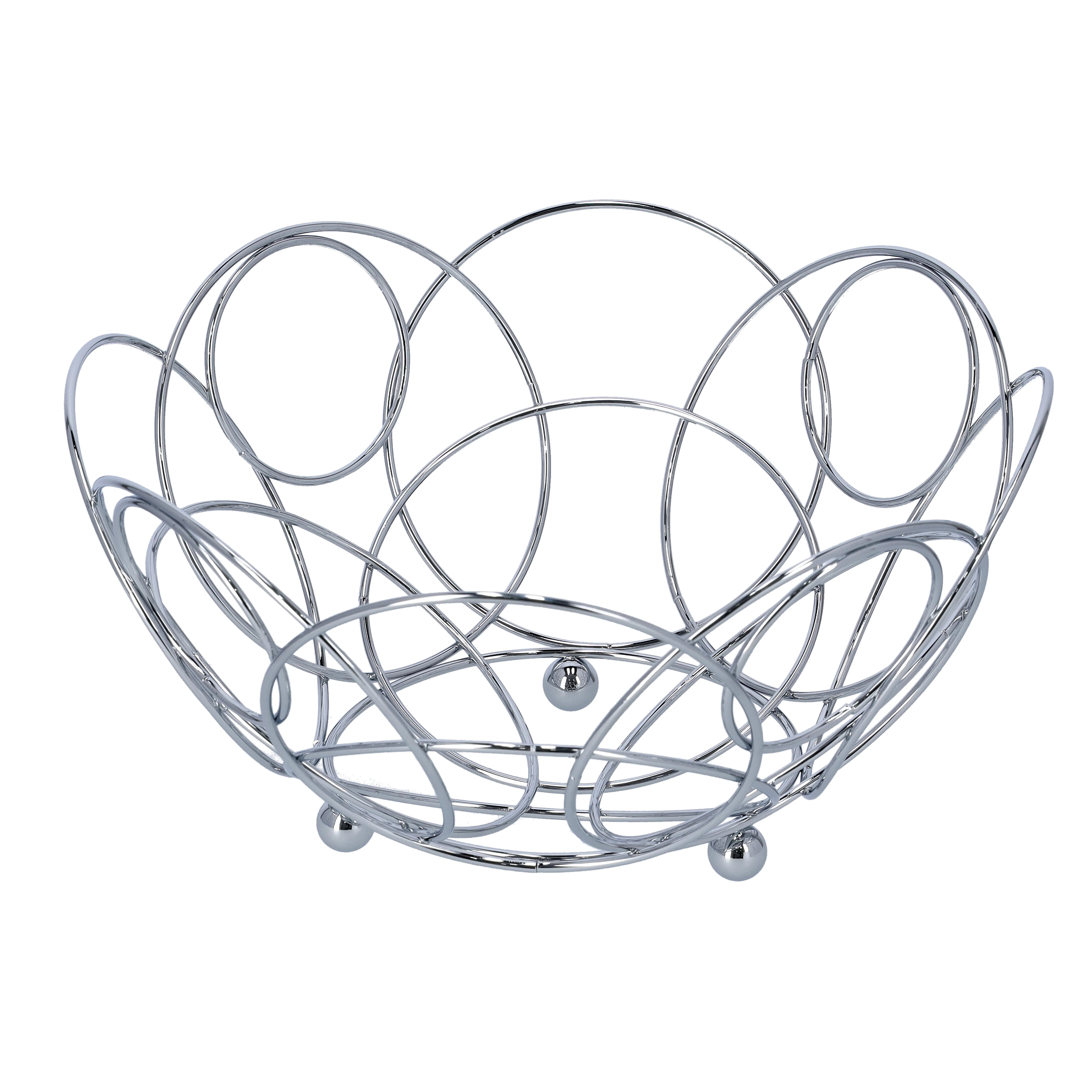 Delcasa DC1877 Fruit Basket | metal wire storage bowl with open airflow design| stable base, elegant modern look, for kitchen and dining table organization use|