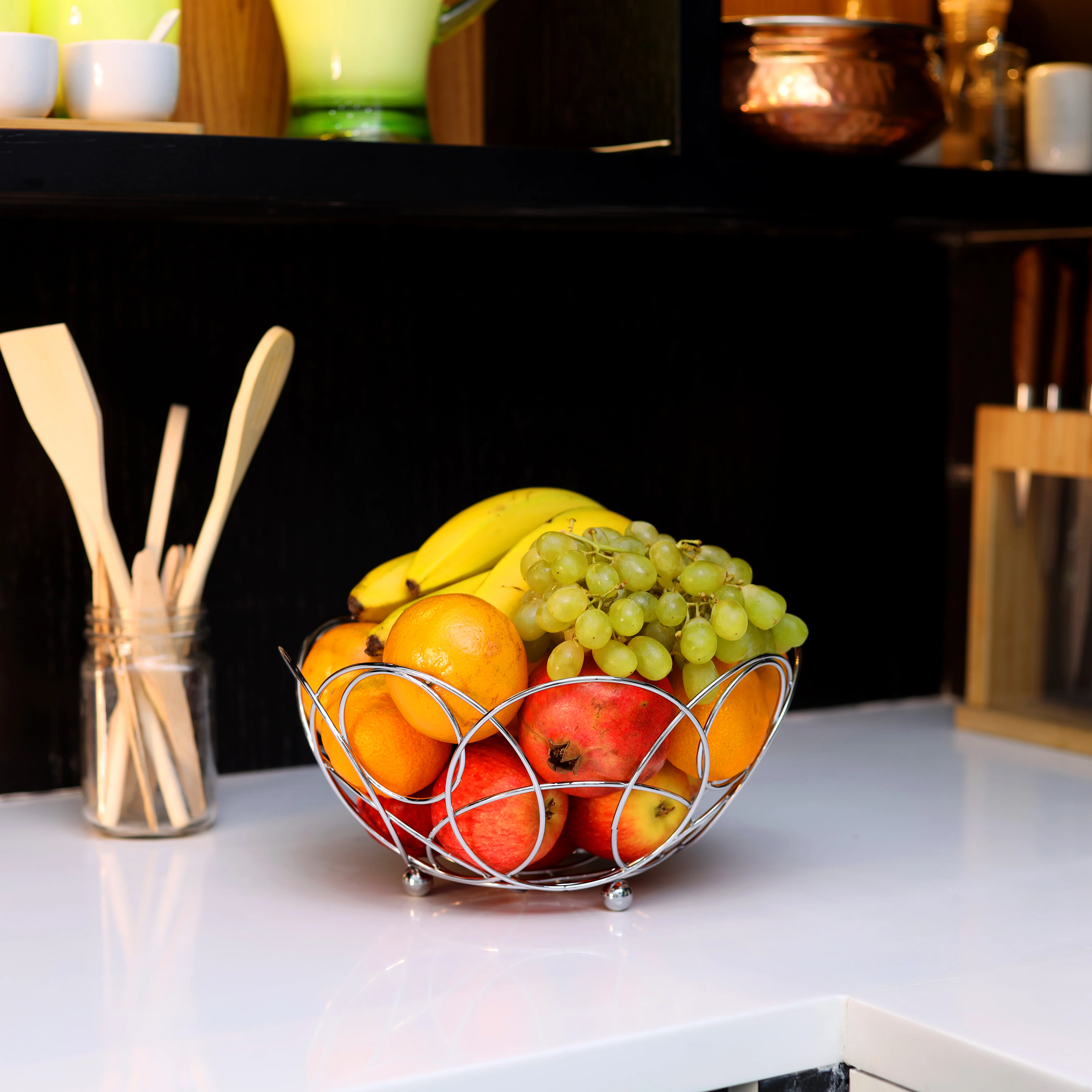 Delcasa DC1877 Fruit Basket | metal wire storage bowl with open airflow design| stable base, elegant modern look, for kitchen and dining table organization use| - Image 2