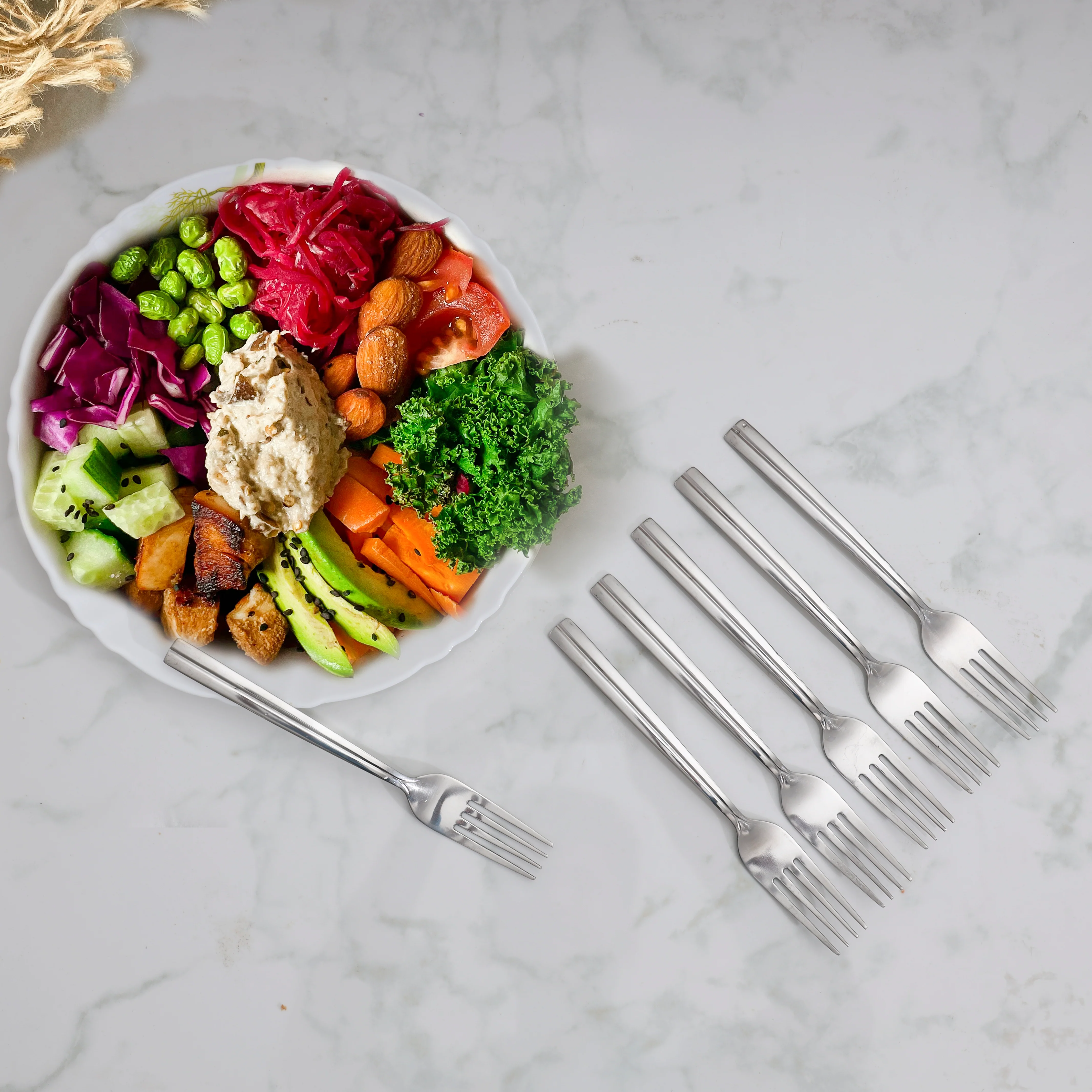 Delcasa DC1946 6 PCS Table Fork Set| Premium Stainless Steel Dinner Forks Set, durable & dishwasher safe| rust & stain resistant, ergonomic design for daily use| - Image 2