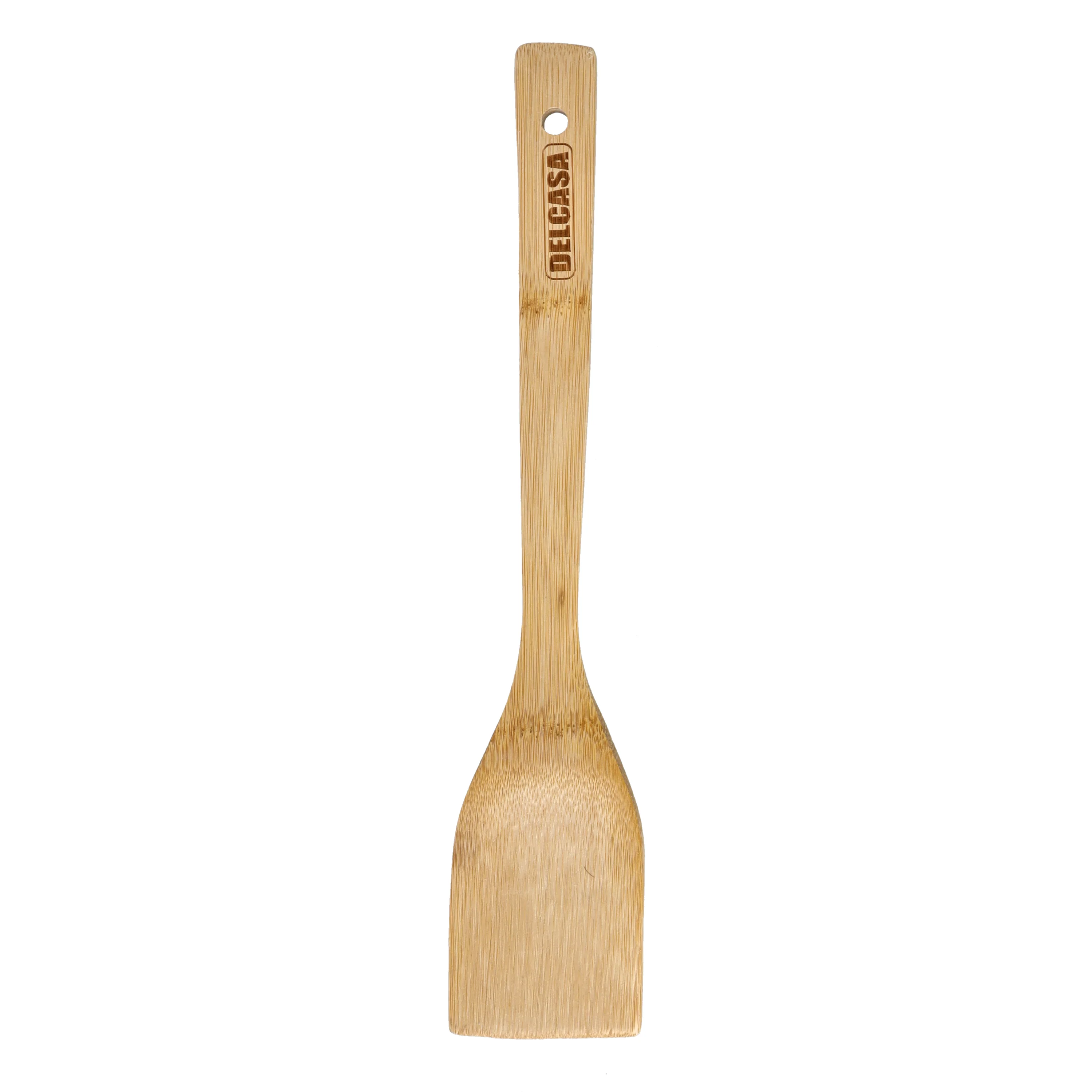 Delcasa DC2098 Bamboo Turner | features 100% natural bamboo, heat-resistant design & lightweight durability, scratch-safe cooking, and easy kitchen maintenance|