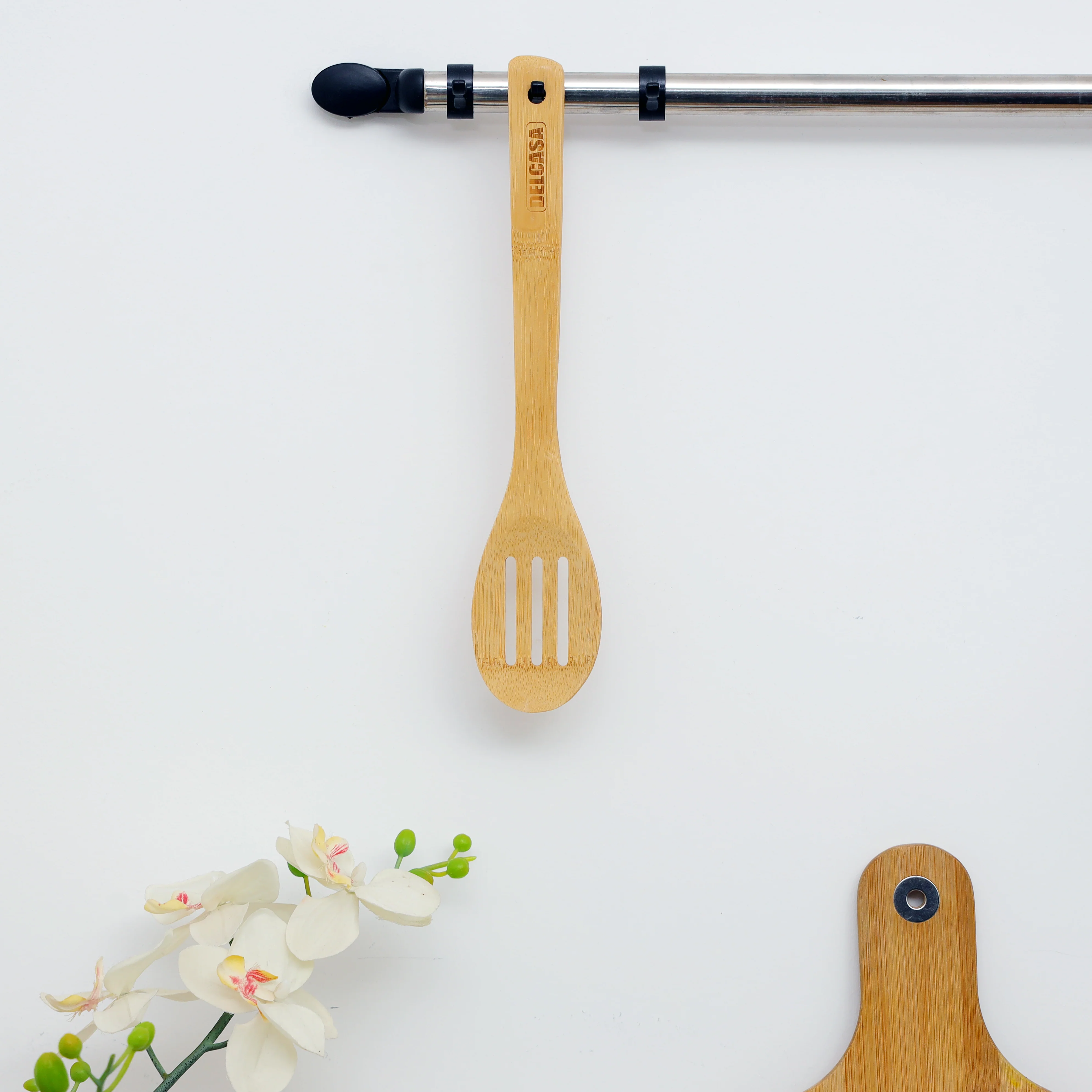 Delcasa DC2099 Bamboo Slotted Spoon| natural bamboo material & heat resistance| lightweight durability, scratch-safe cooking and easy cleaning for everyday use| - Image 2
