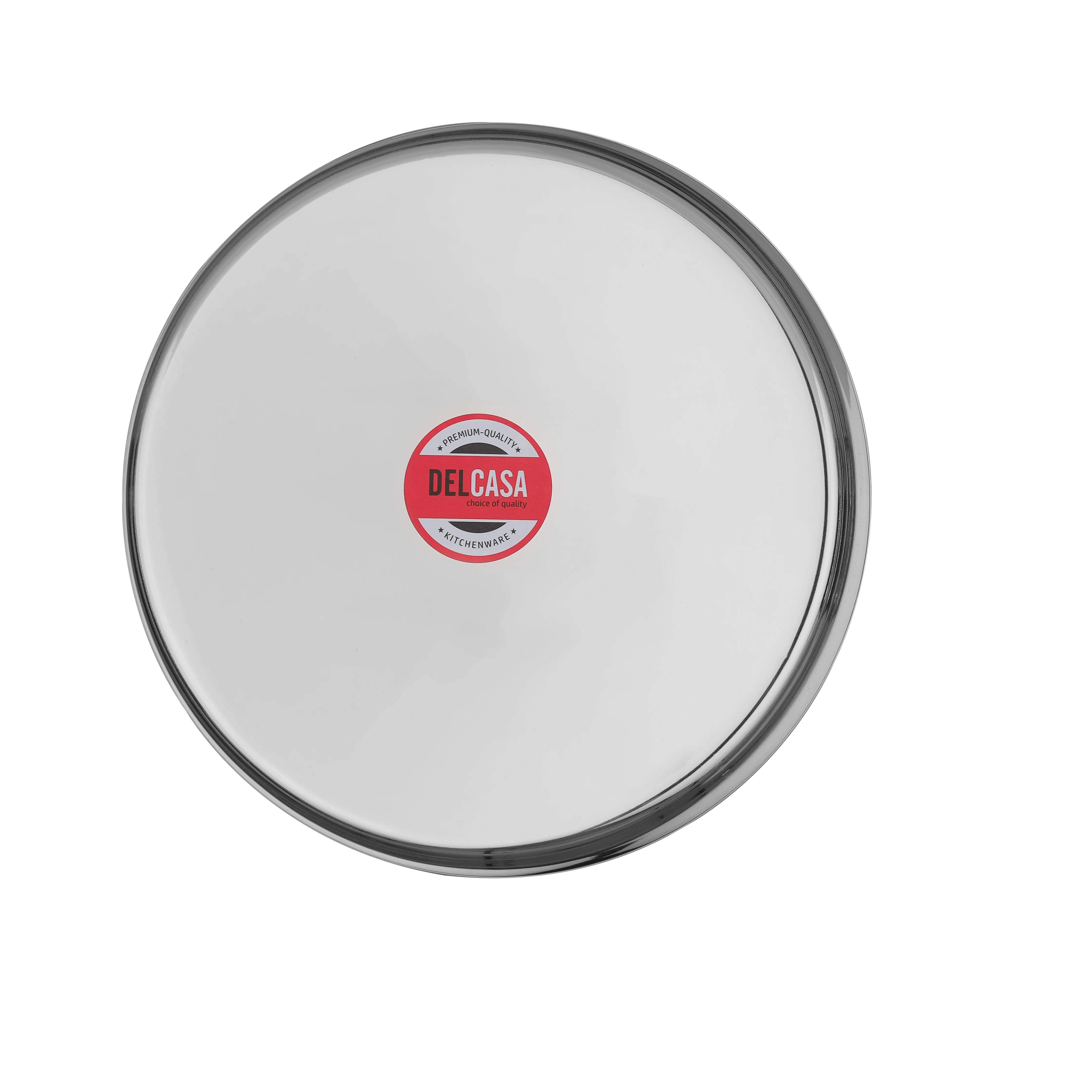 Delcasa DC2434 12 Inch Stainless Steel Plate| high quality stainless steel, durable & rust resistant| easy to clean, dishwasher safe and ideal for daily dining|