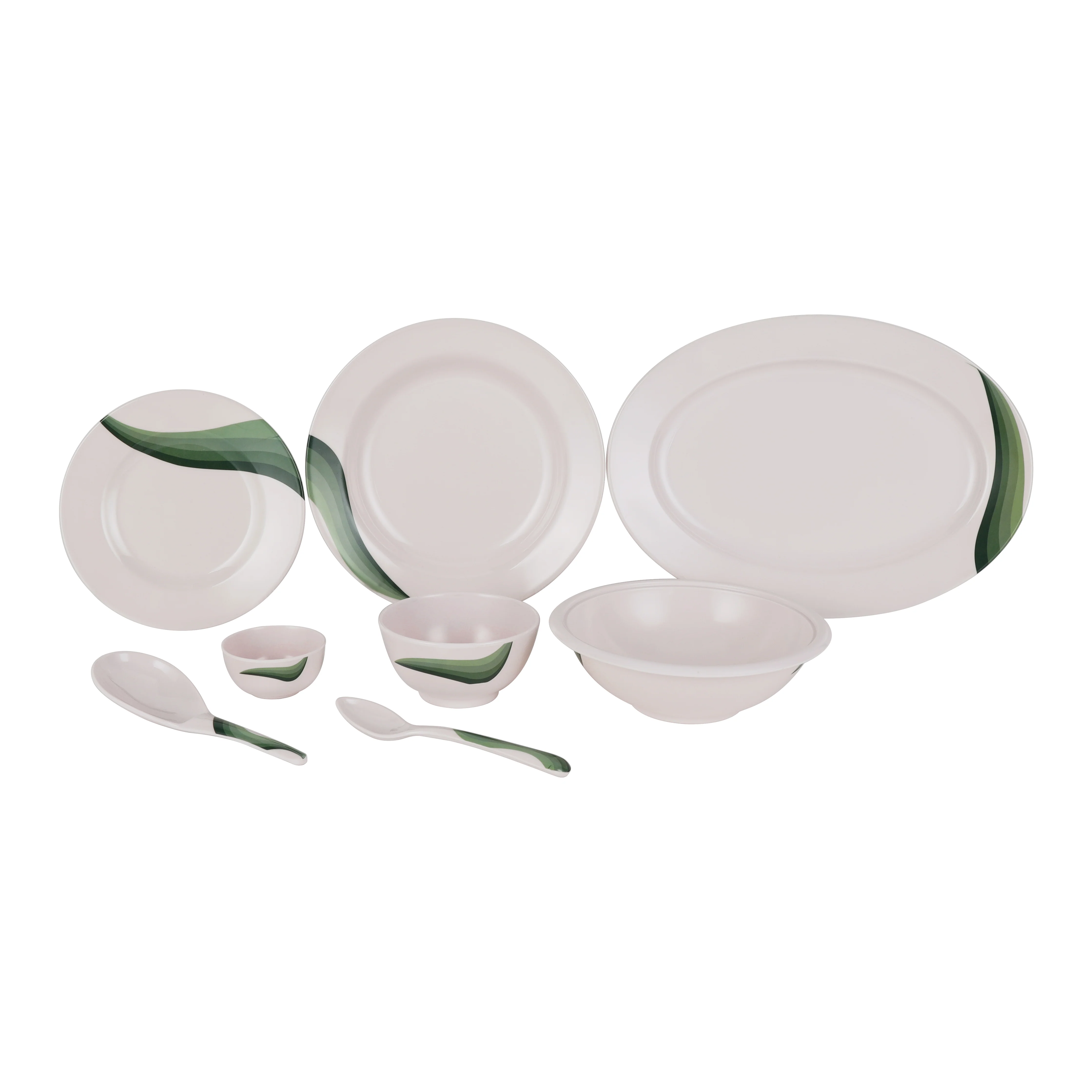 Delcasa DC2462 35 Pcs Melamine Dinner Set| plates, bowls and spoons with elegant design| lightweight melamineware, dishwasher safe, top rack safe & freezer safe| - Image 5