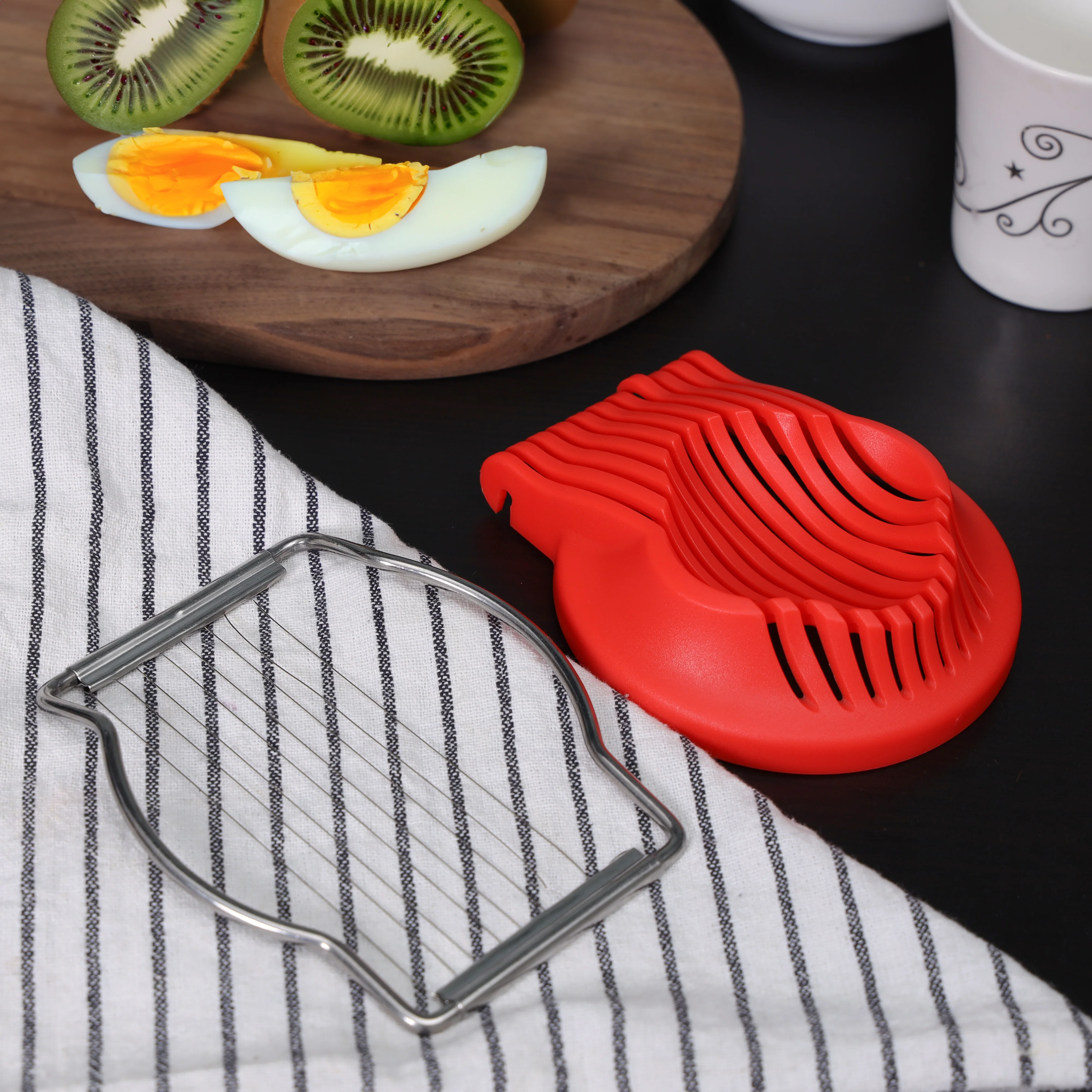 Delcasa DC2914 Egg Slicer| Multifunction PP & Stainless-Steel Slicer for quick and precise egg slicing| dishwasher-safe, compact and kitchen tool for daily use| - Image 4