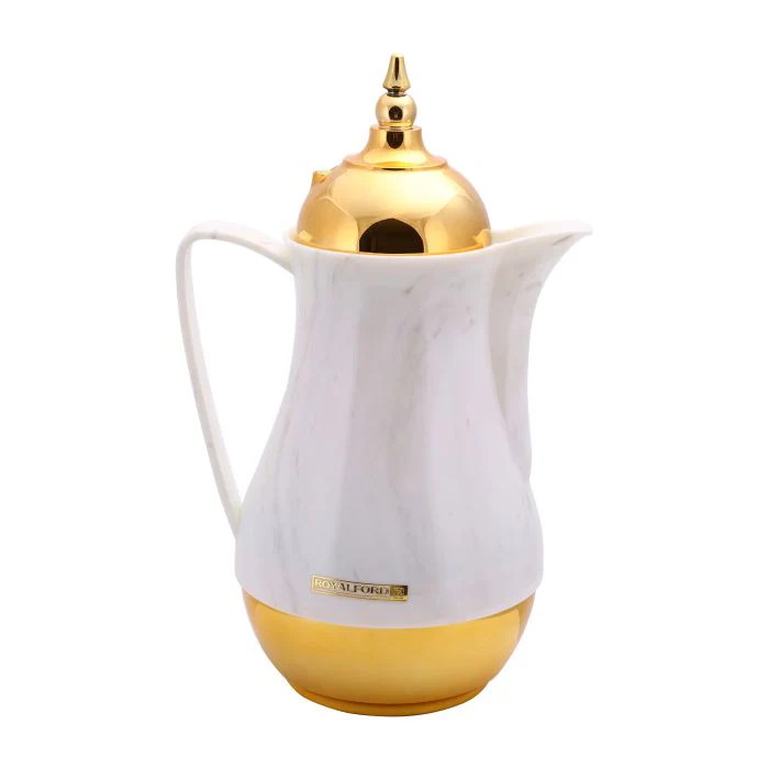 Double Wall 1 L+1 L 2 Pieces Marble Tea & Cawa Set RF9414 Royalford - Image 4