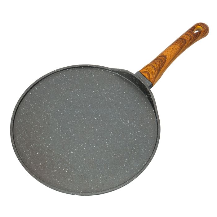 Flat Griddle Tawa, Granite Coated Aluminium, RF10766 | 5 Layer Construction | Strong Wood-finish Bakelite Handle | Compatible with Gas, Hot Plate, Halogen, Ceramic - Image 2