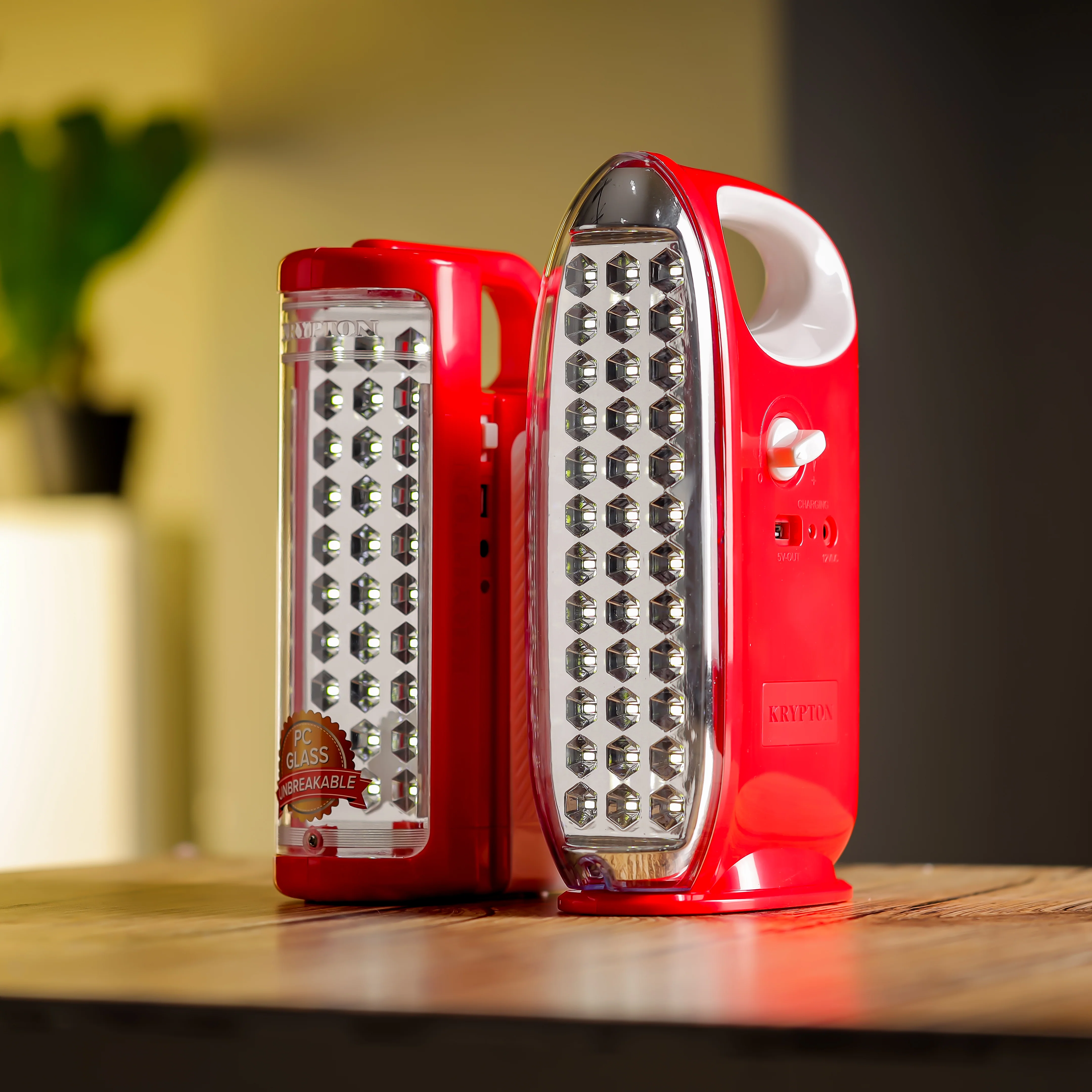 Krypton KNE5179 Rechargeable Emergency Lantern| 60 hours backup, solar input & USB output| dual SMD LEDs, dimmer control, 4V battery for reliable indoor & outdoor| - Image 2