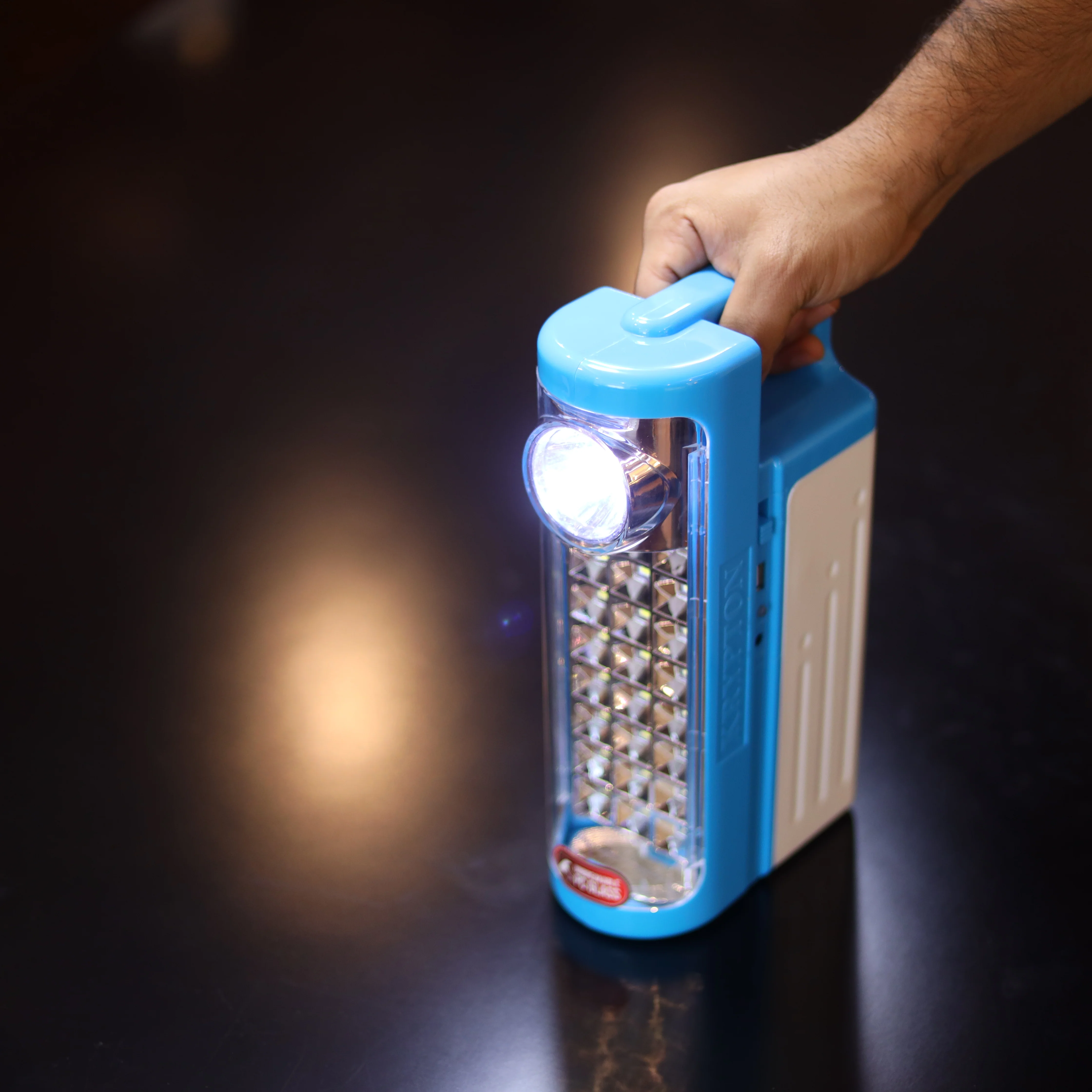 Krypton KNE5185 Rechargeable Emergency Lantern| 24 SMD LEDs with 3W Torch| Solar Charging, Power Bank Function, Long Backup Battery, Portable Light for Home, Camping & Power Cuts| - Image 2