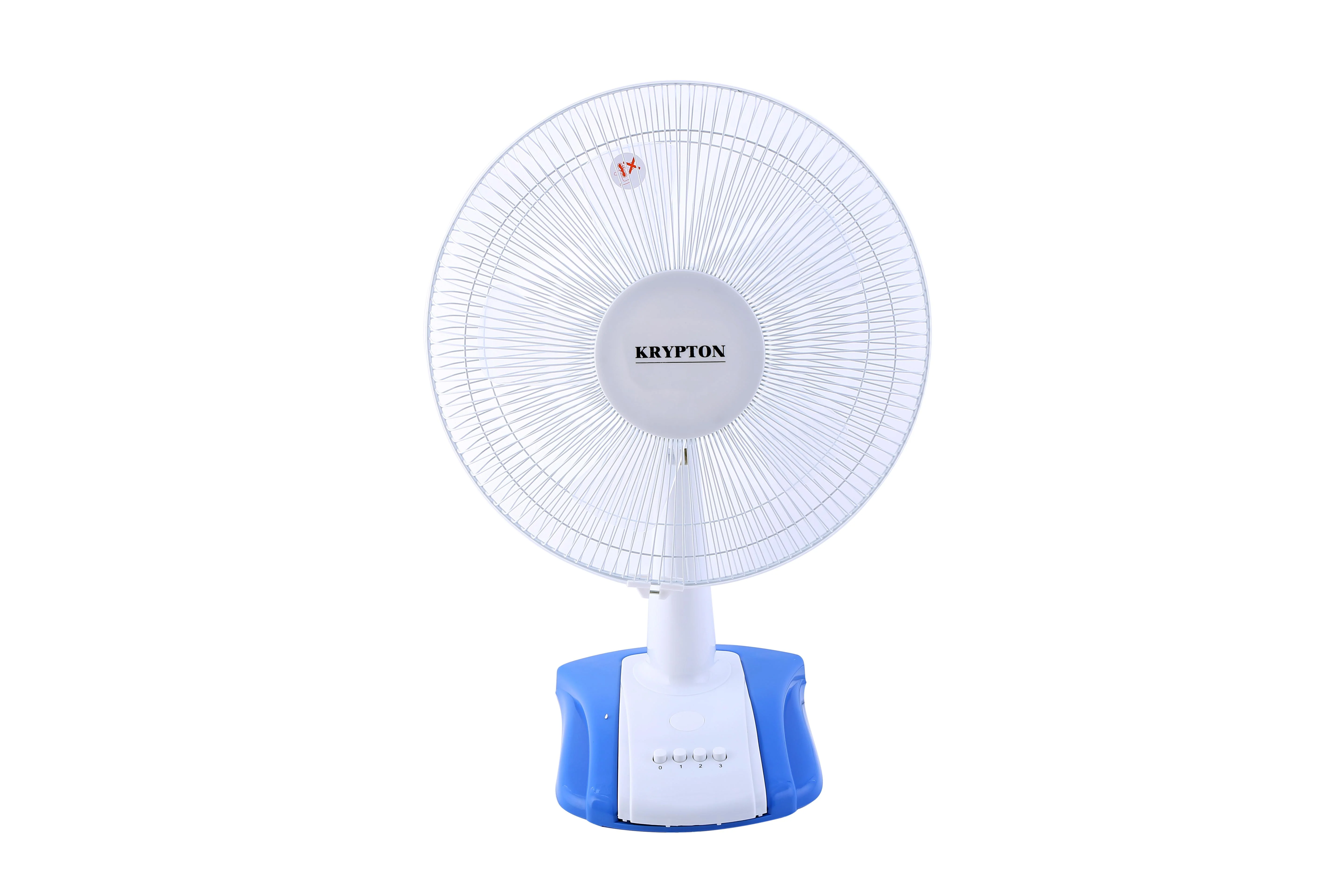 Krypton KNF6026N 16 Inch Table Fan| powerful cooling with a durable copper motor| 3 speed settings, 5 leaf blade design, and portable build ideal for indoor use|