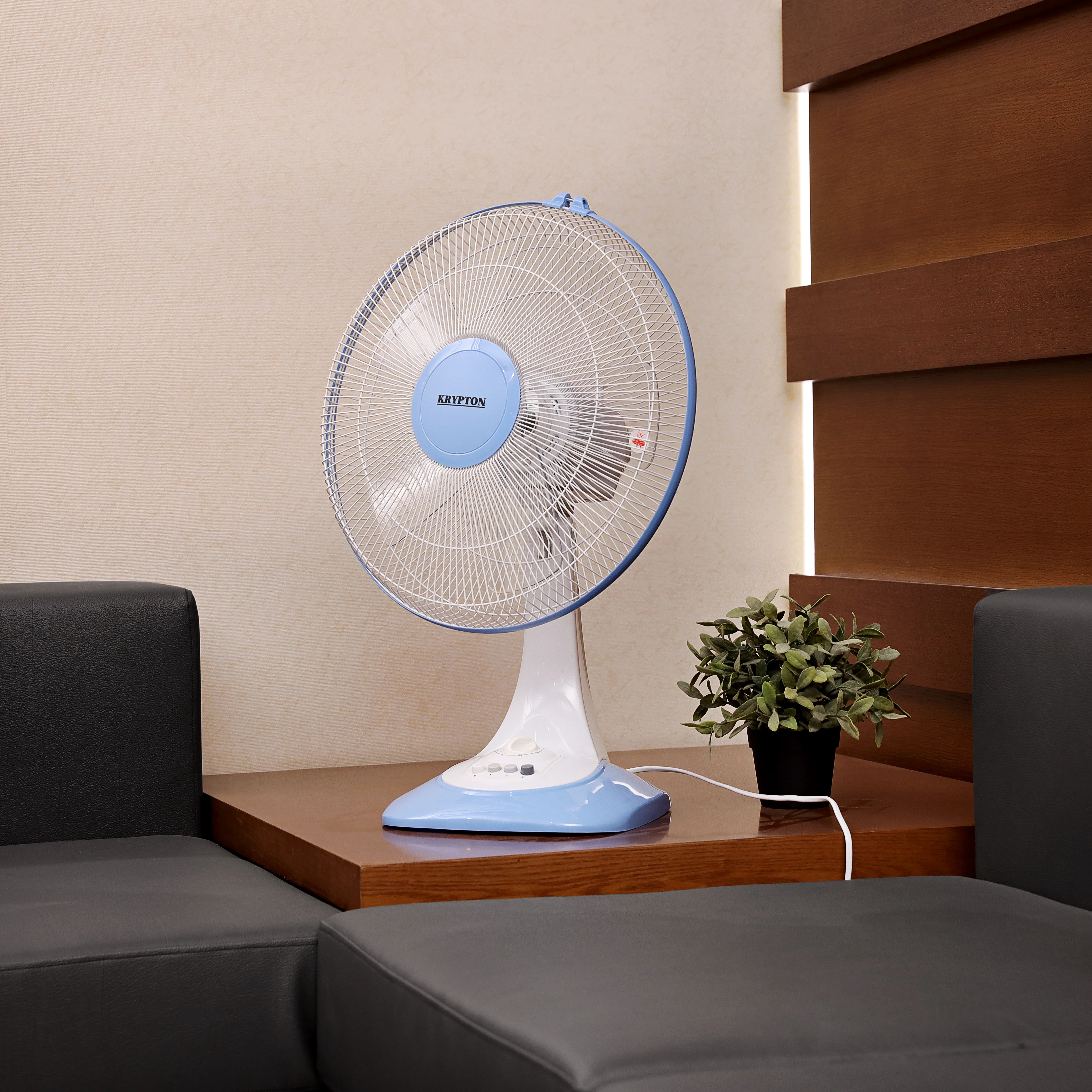 Krypton KNF6026N 16 Inch Table Fan| powerful cooling with a durable copper motor| 3 speed settings, 5 leaf blade design, and portable build ideal for indoor use| - Image 2