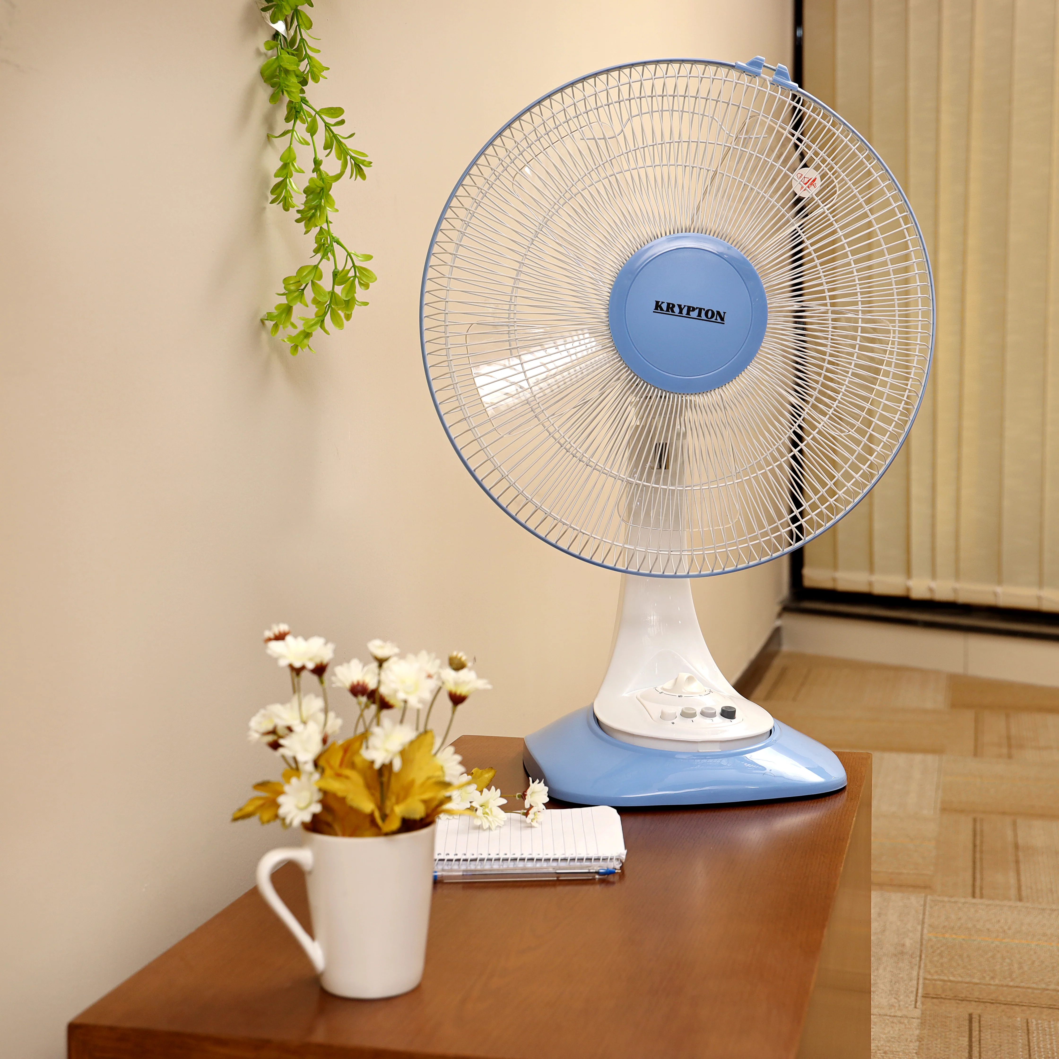 Krypton KNF6026N 16 Inch Table Fan| powerful cooling with a durable copper motor| 3 speed settings, 5 leaf blade design, and portable build ideal for indoor use| - Image 3