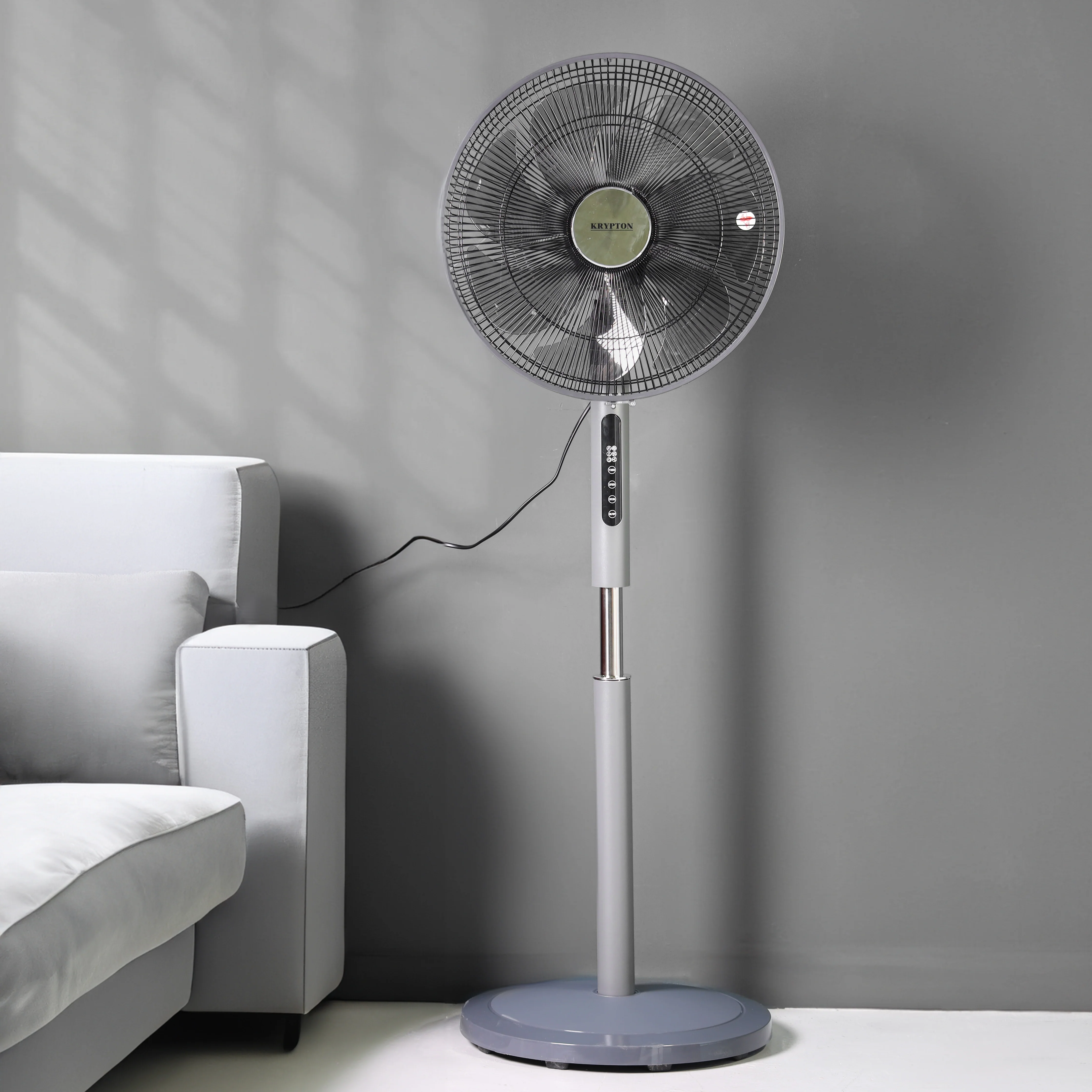 Krypton KNF6451 16 Inch Stand Fan with Remote Control| 7 AS Blade Design with Metal Body & Oscillation| 7.5 Hour Timer and Powerful Motor for Home and Office Cooling Use| - Image 4