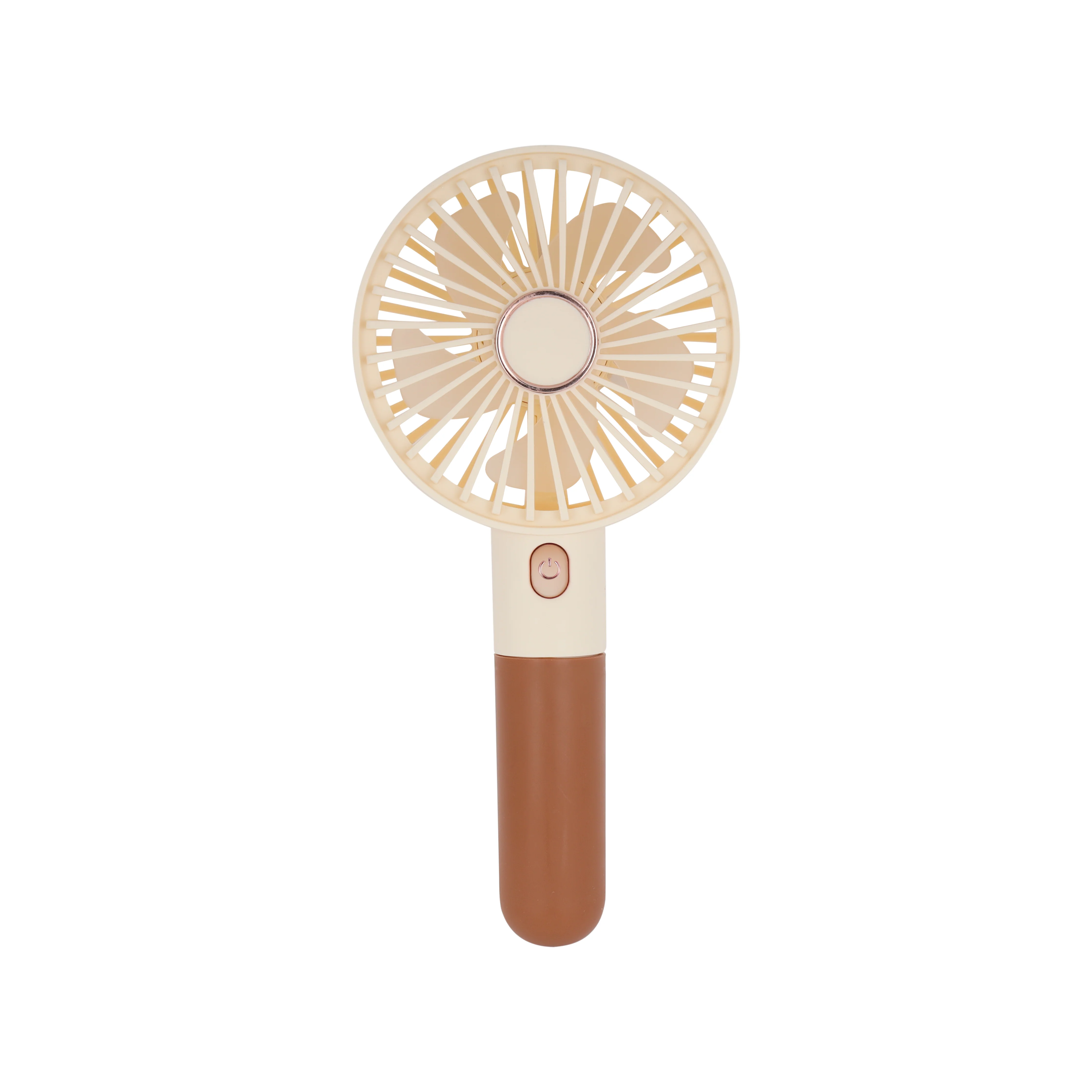 Krypton Rechargeable Handheld Fan- KNF6632/ 3 Speed Control, with Type-C Charging, 1.5-2 Hours Working Time/ Small, Lightweight, for Indoor and Outdoor Use by Women and Men, Makeup Artist, Table Base Bracket Included/ Brown, 2 Years Warranty