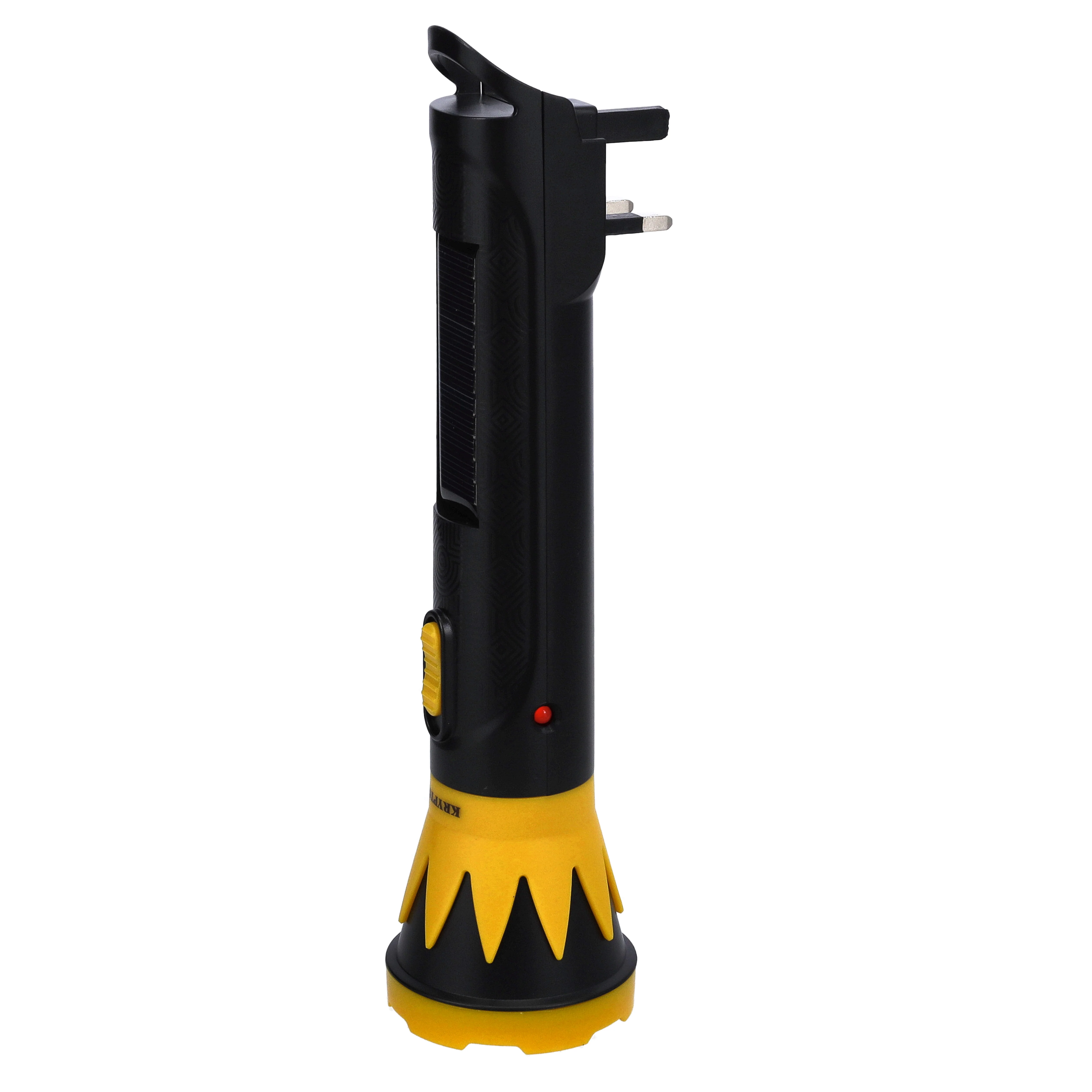 Krypton KNFL5159 LED torch| solar panel and rechargeable battery with powerful 3W bright light| dual charging support, durable portable design for emergency use|