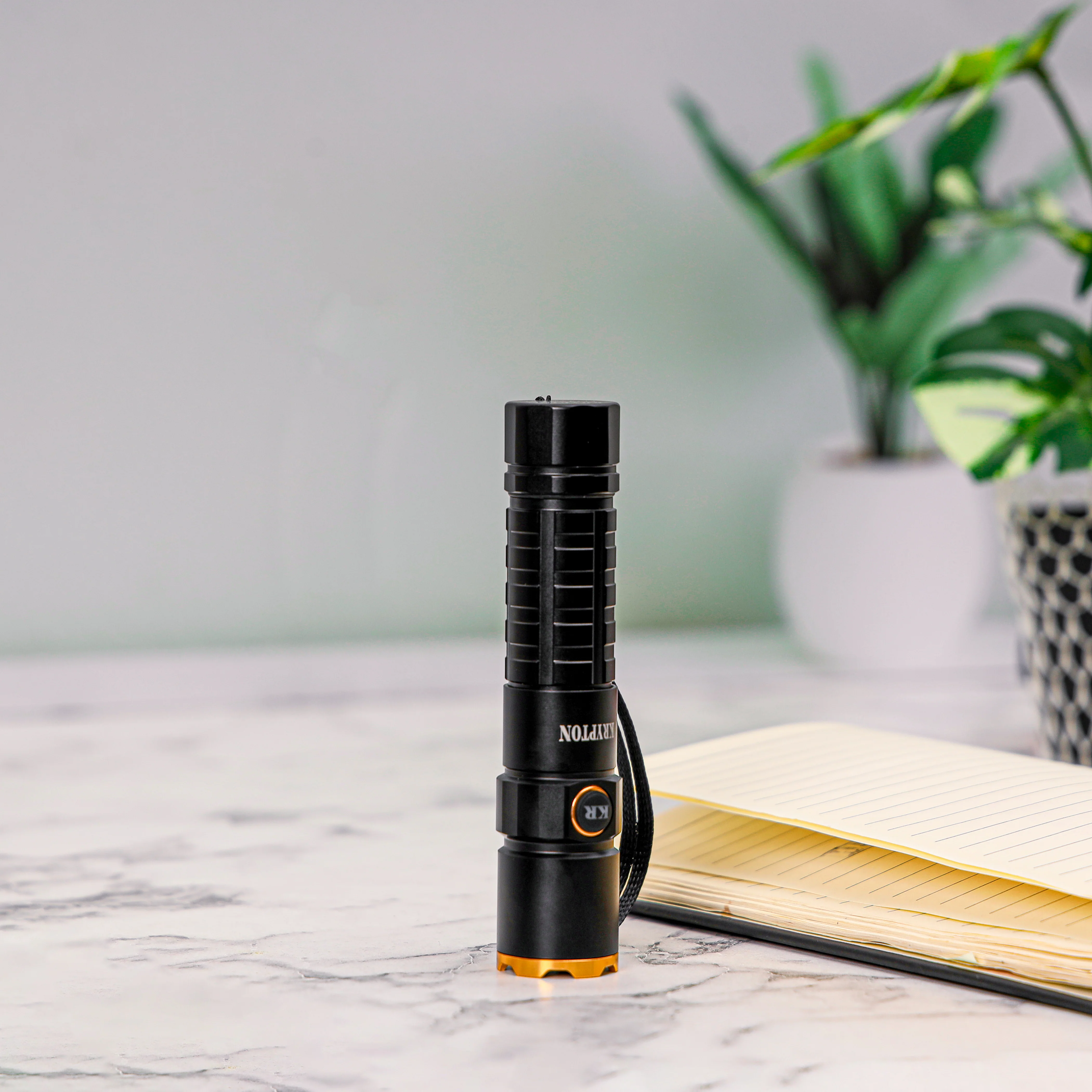 Krypton KNFL5466 rechargeable LED flashlight| 2500 lumens of powerful illumination, features a 4000mAh battery with Type-C fast charging, and a durable aluminum body| - Image 2