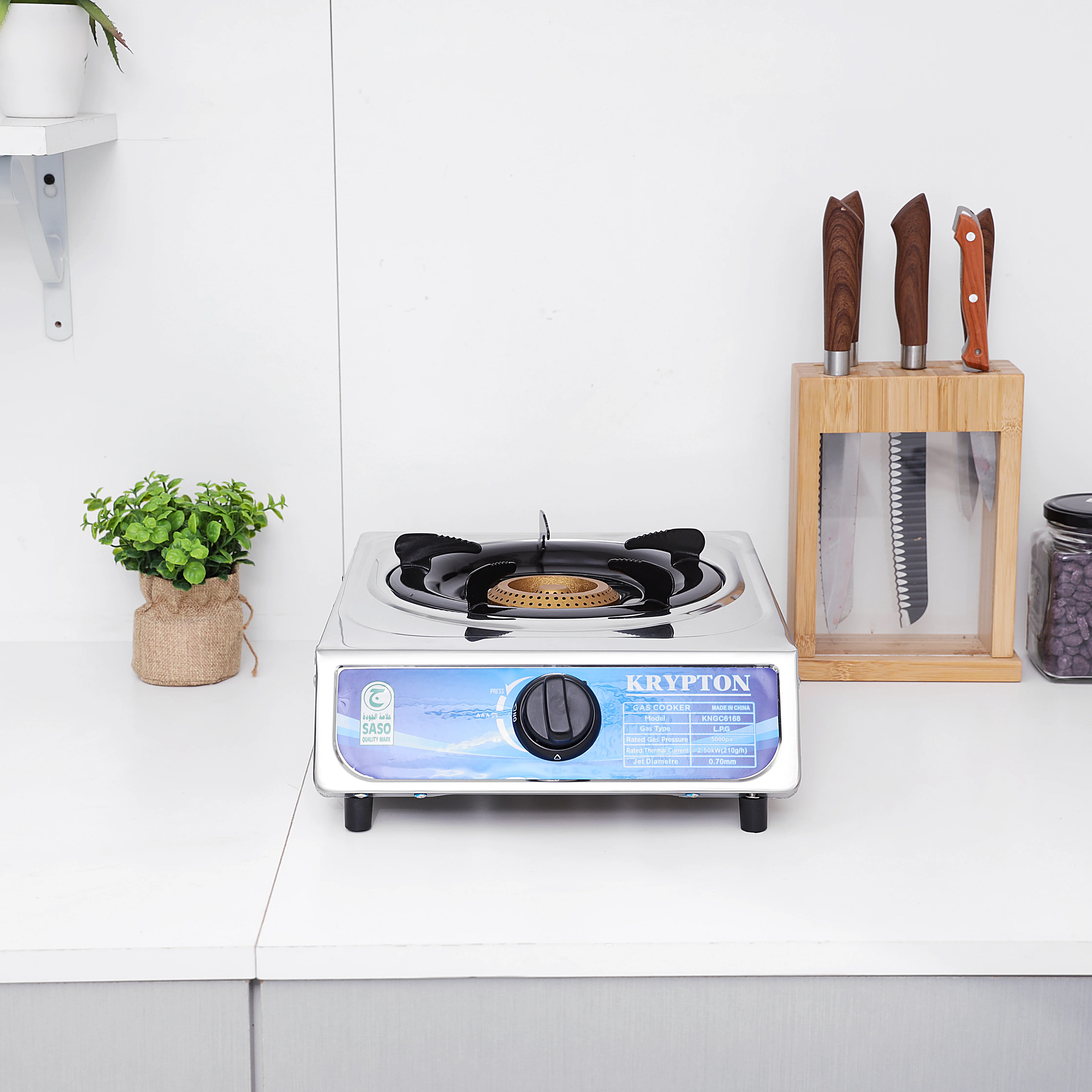 Krypton KNGC6168 Stainless Steel Gas Cooker| Auto Ignition features durable build & low gas consumption| 90mm burner & efficient 2.5kW performance for daily use| - Image 2