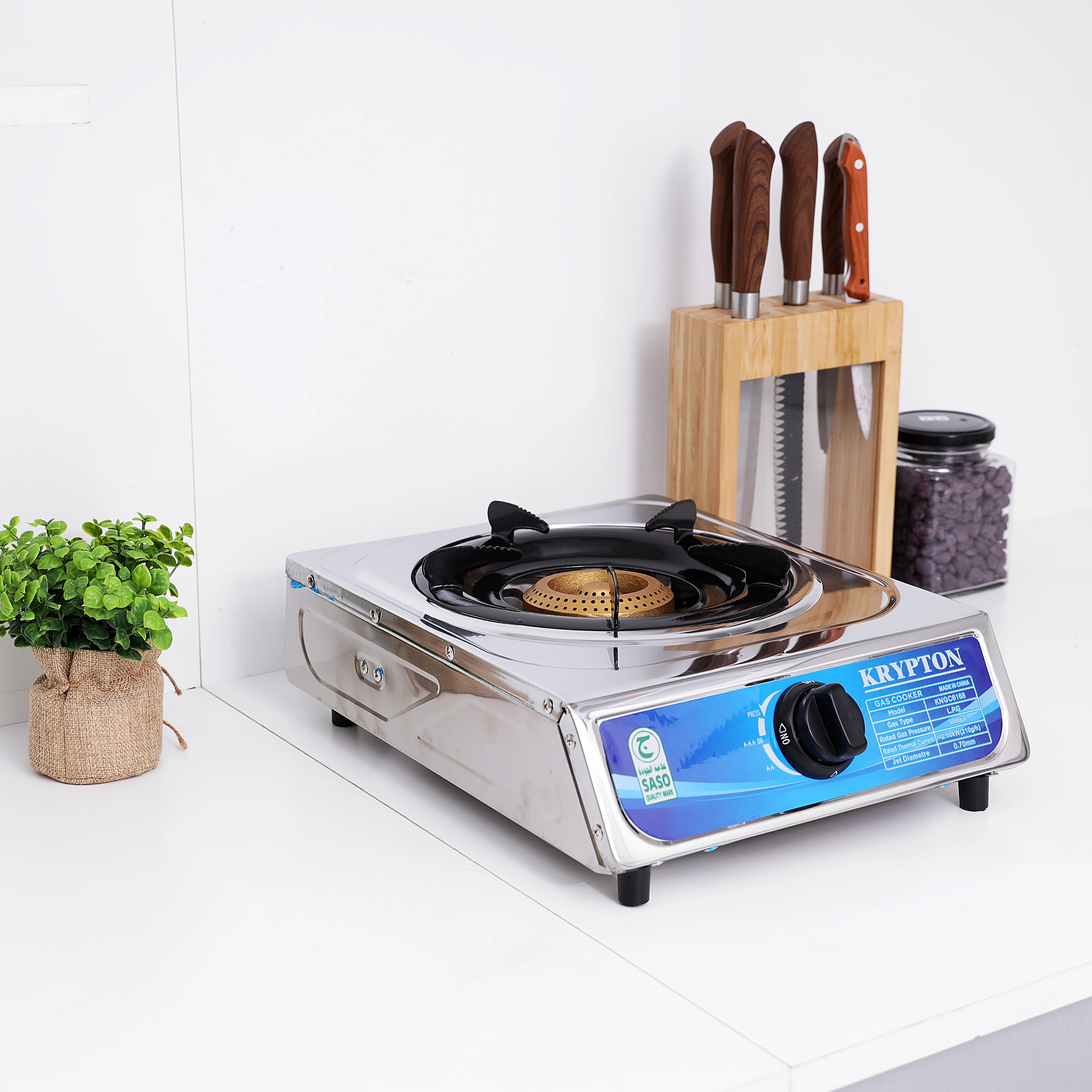 Krypton KNGC6168 Stainless Steel Gas Cooker| Auto Ignition features durable build & low gas consumption| 90mm burner & efficient 2.5kW performance for daily use| - Image 3