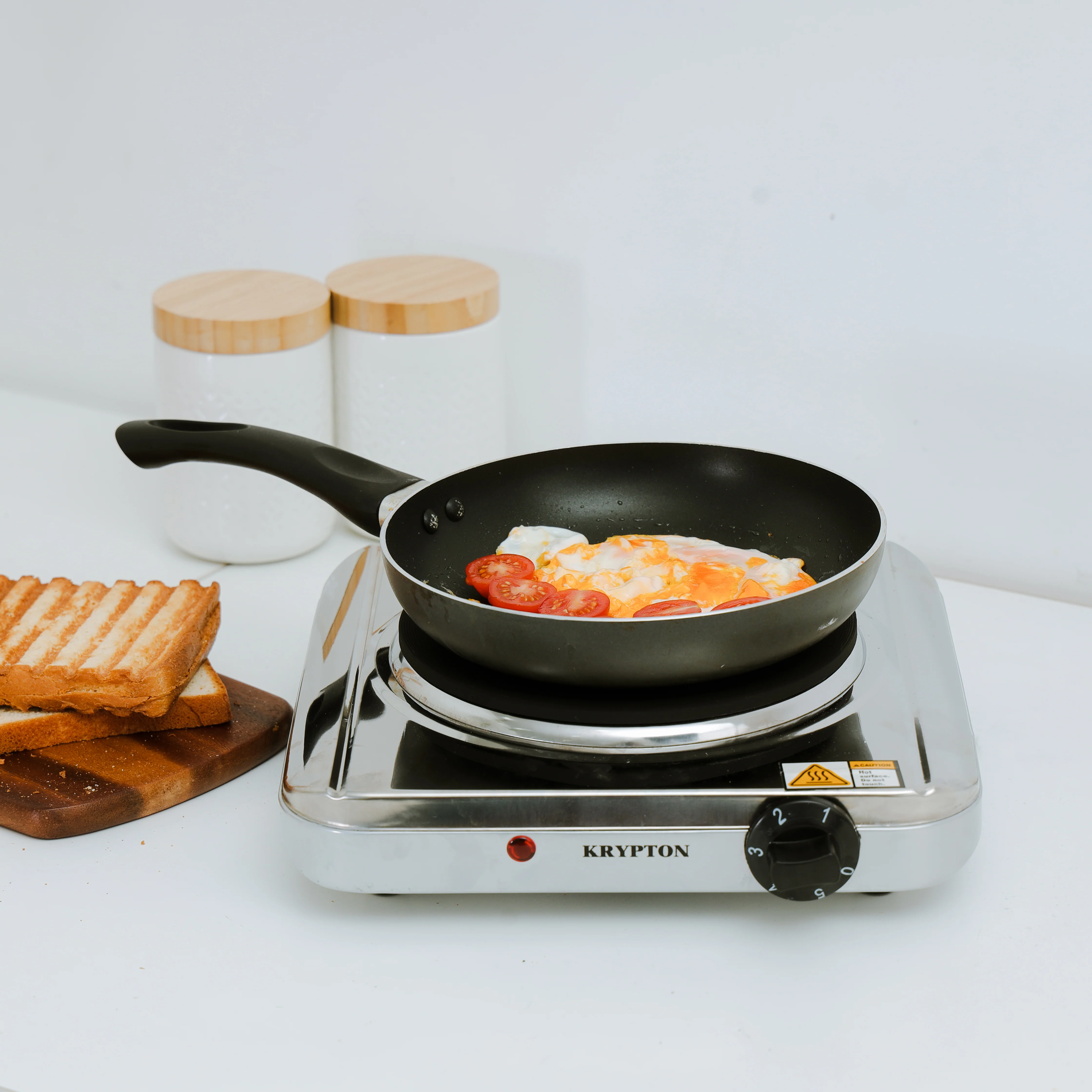 Krypton KNHP6289 Stainless Steel Hot Plate 1500W | adjustable temperature control, overheat protection, indicator light, compact single burner design for everyday use - Image 3
