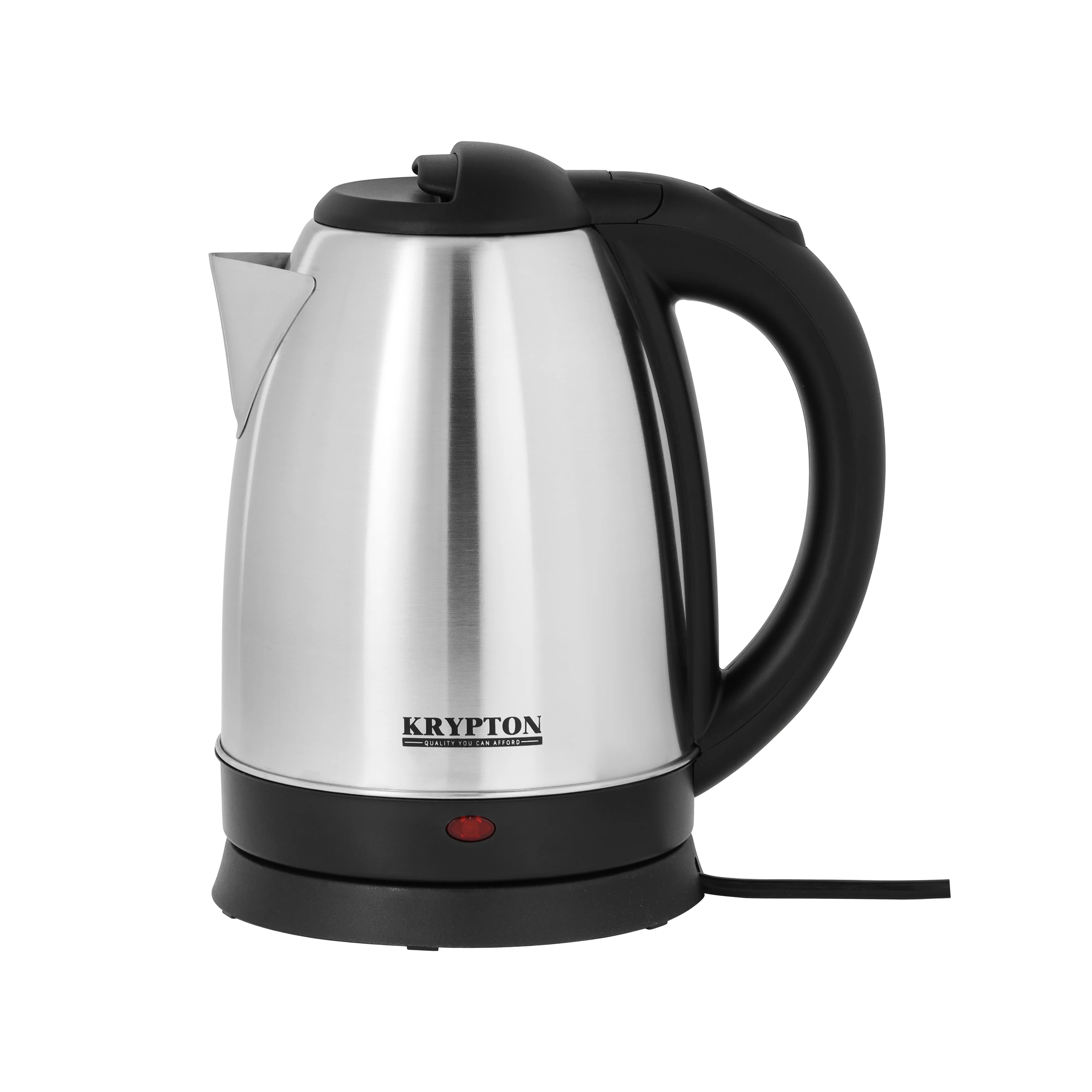 Krypton KNK6009B Electric Kettle 1.8L | 1500W fast boiling power, durable stainless-steel body & auto shut-off | boil-dry protection, and 360° cordless base for safe use