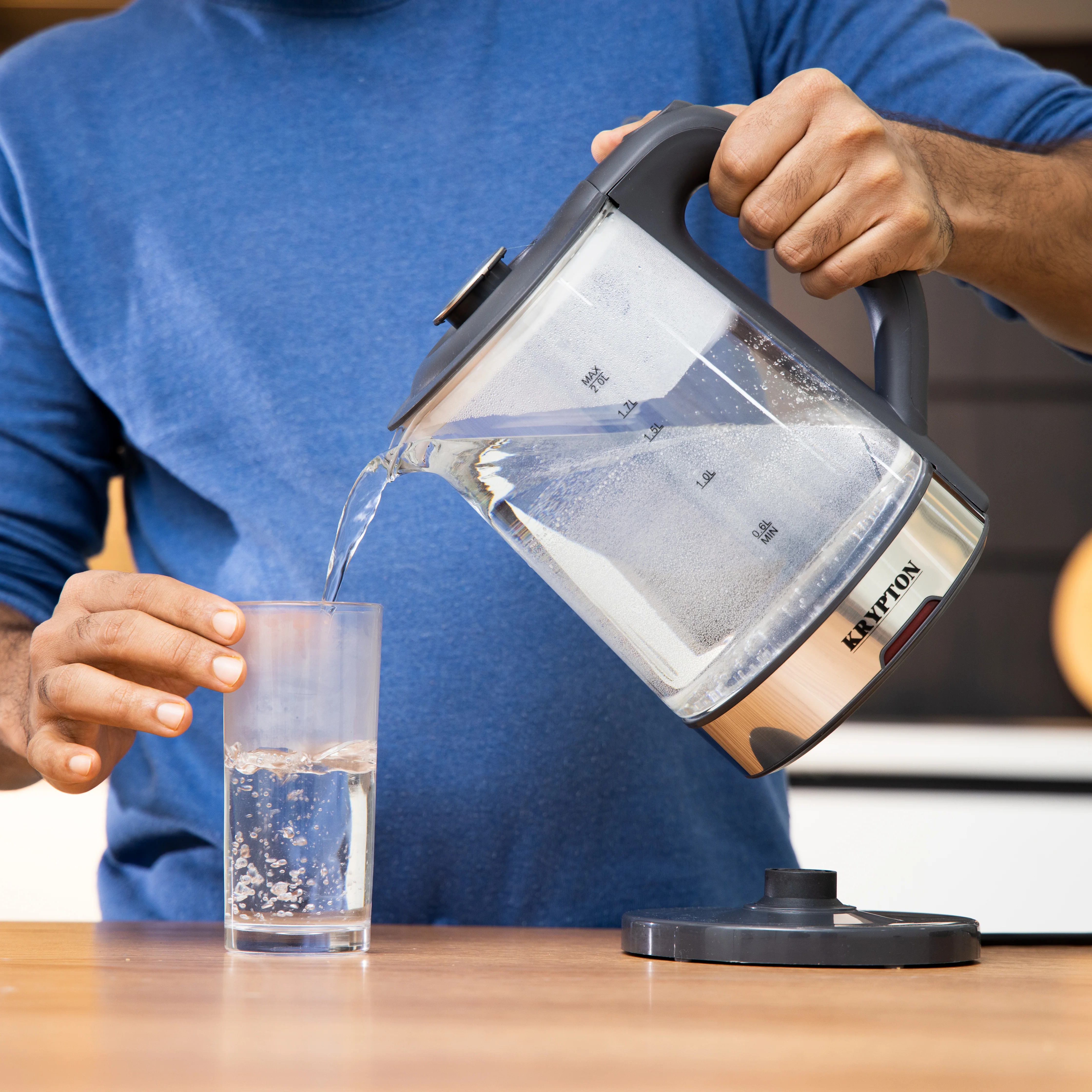 Krypton KNK6221 Electric Glass Kettle 2L| 1500W cordless design with borosilicate glass body and auto cut-off| boil dry protection & 360° base for fast boiling| - Image 5