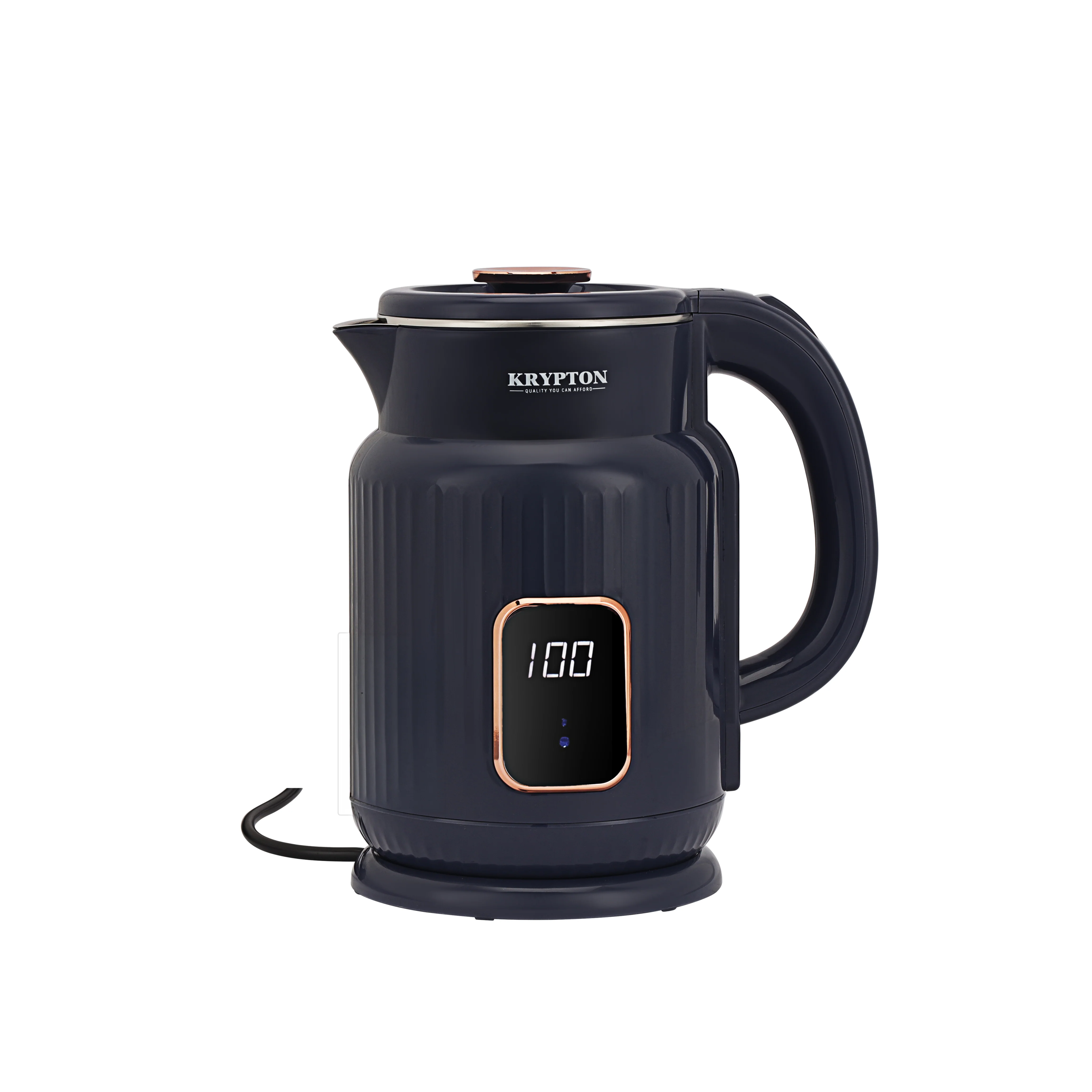 Krypton KNK6688 Digital Double Layer Kettle 1.7L| LED display with auto shut-off and boil-dry protection| 360° swivel base for safe and convenient everyday use|
