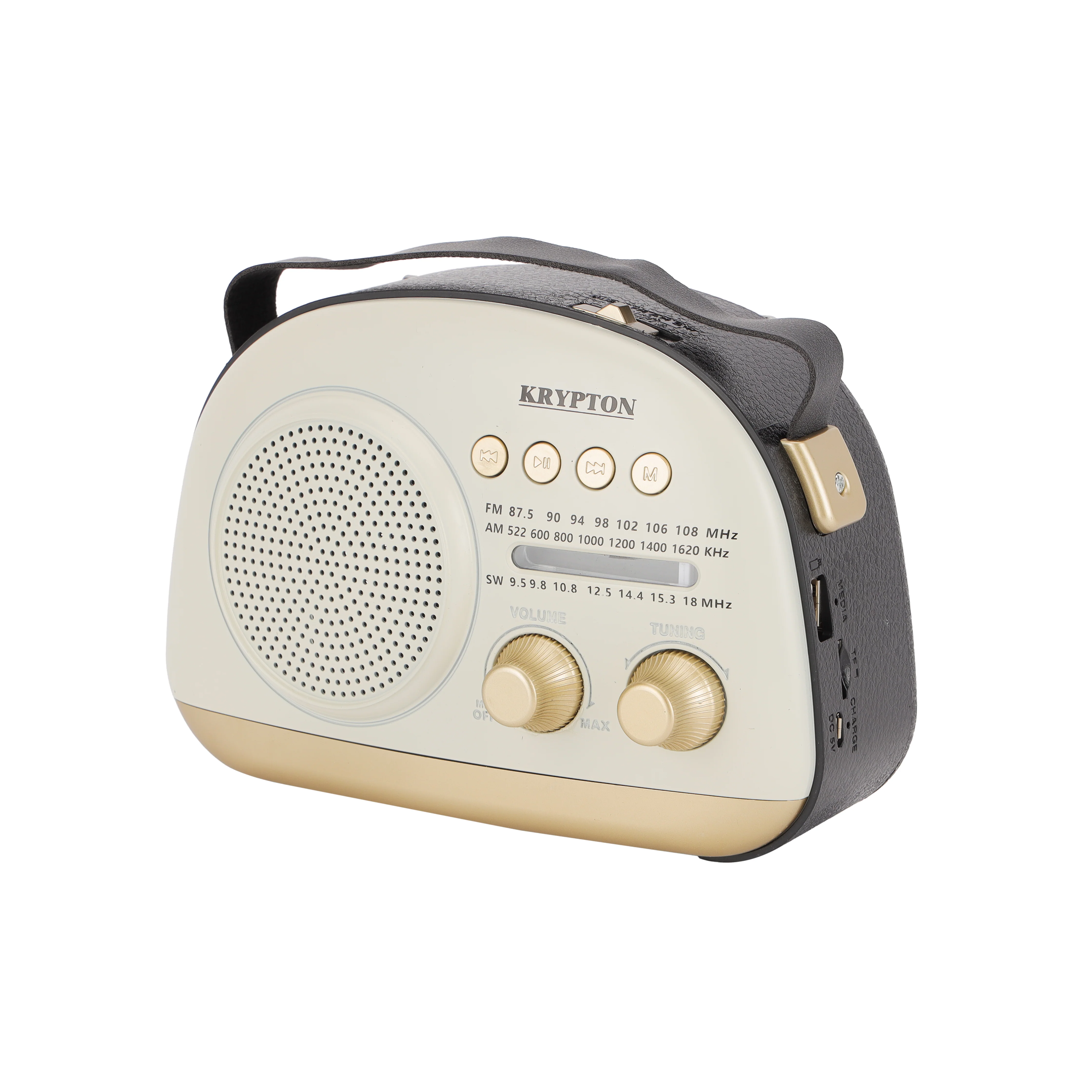 Krypton KNR5368 Rechargeable Bluetooth Radio with FM | USB and TF MP3 playback, built-in battery, portable retro design for home, travel and outdoor for use daily - Image 3