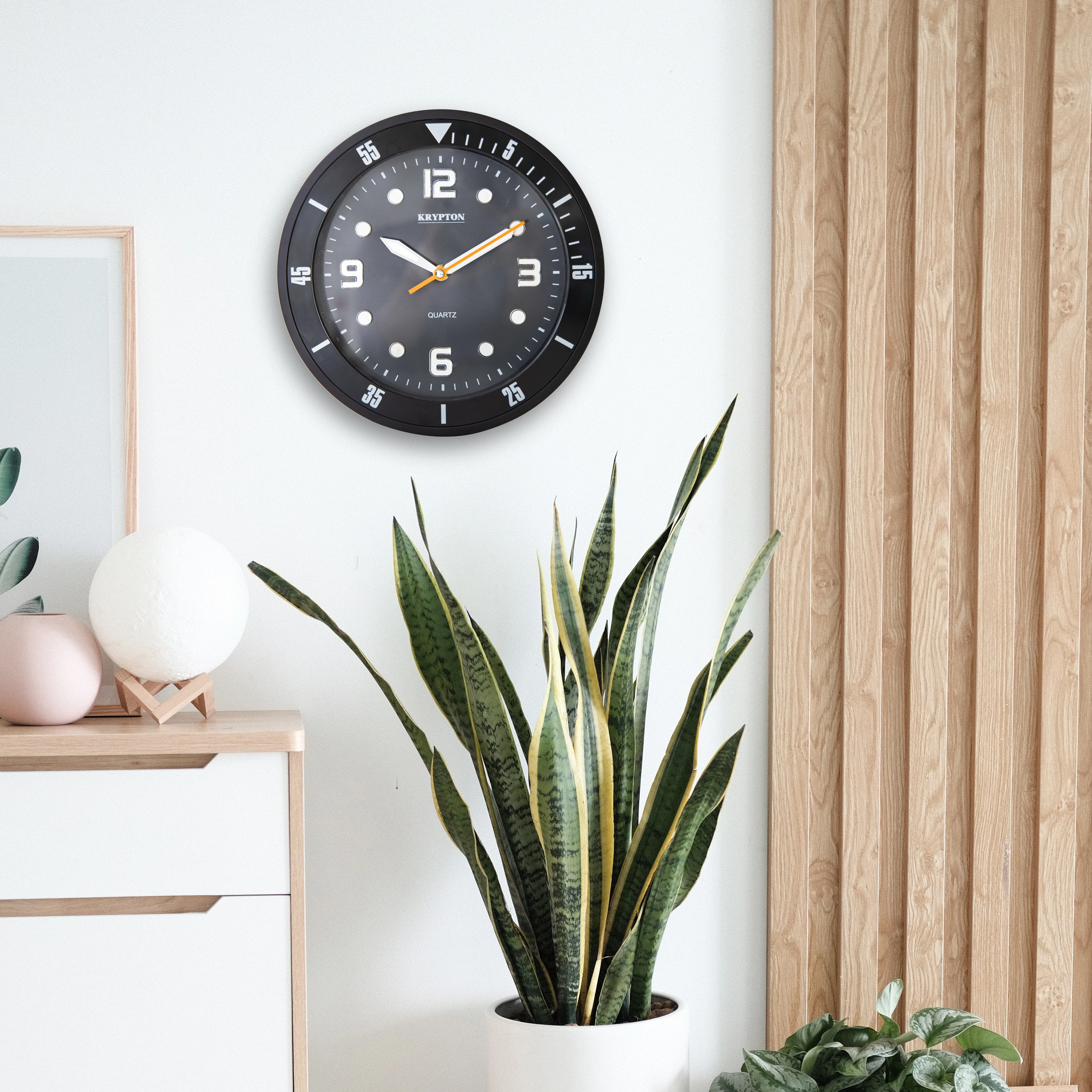 Krypton KNWC6120 Wall Clock | luminous numbers with precise step movement| accurate, silent timekeeping. Battery-operated design and ideal for home, office use| - Image 3