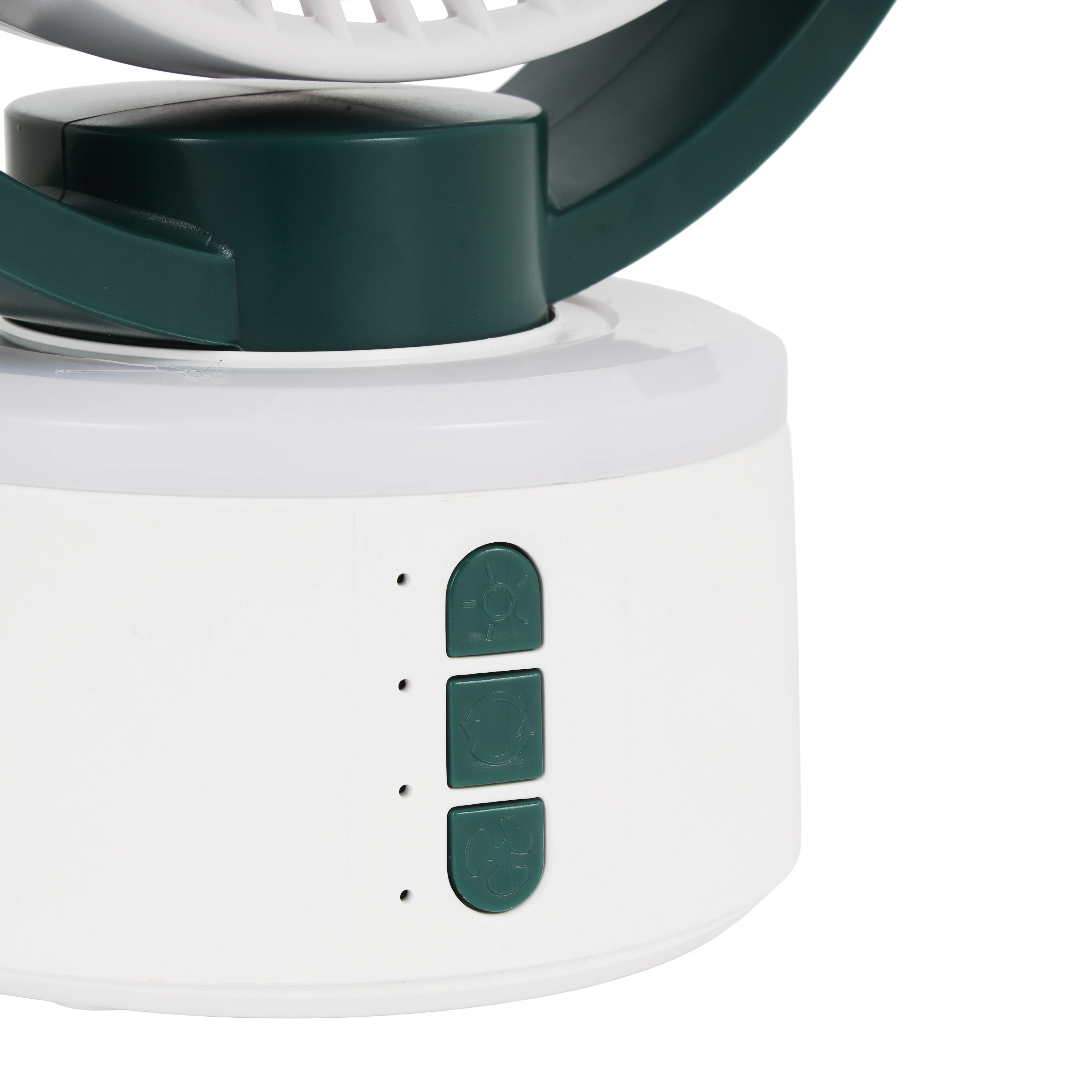 Olsenmark 8" Oscillating LED Table Fan- OMF1941/ 2-in-1, 2 Level Light Modes, Fans Works 9 Hours/ with Charging, Full-Charging, Overcharged and Working Indicator/ Perfect for Home, Office, Travel, Study Table, etc./ 2 Years Warranty, Green and White - Image 5
