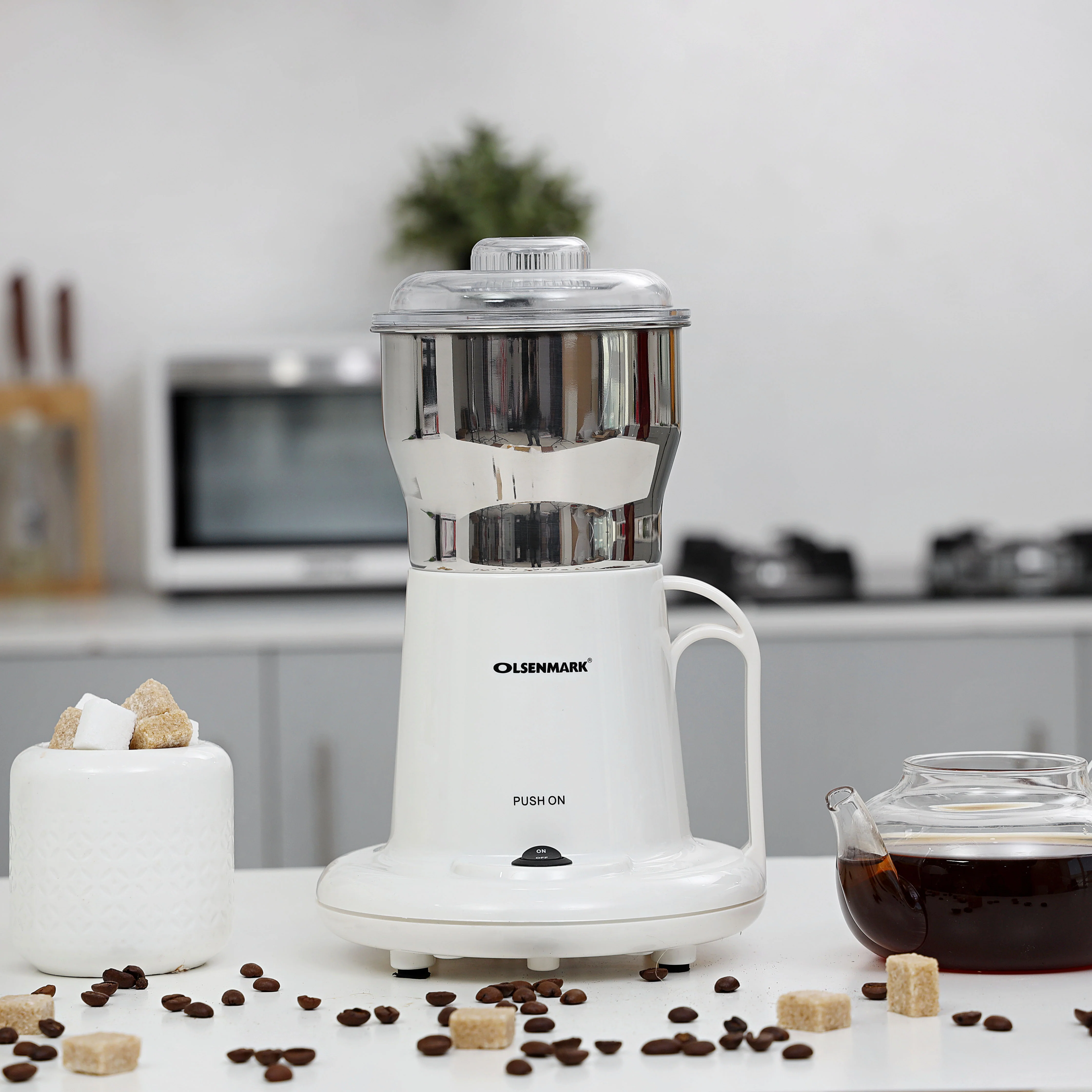 Olsenmark OMCG2145 Coffee Grinder 200W | features stainless steel bowl & blade| 300ml capacity, lid lock safety switch, transparent lid and soft ON/OFF control| - Image 3