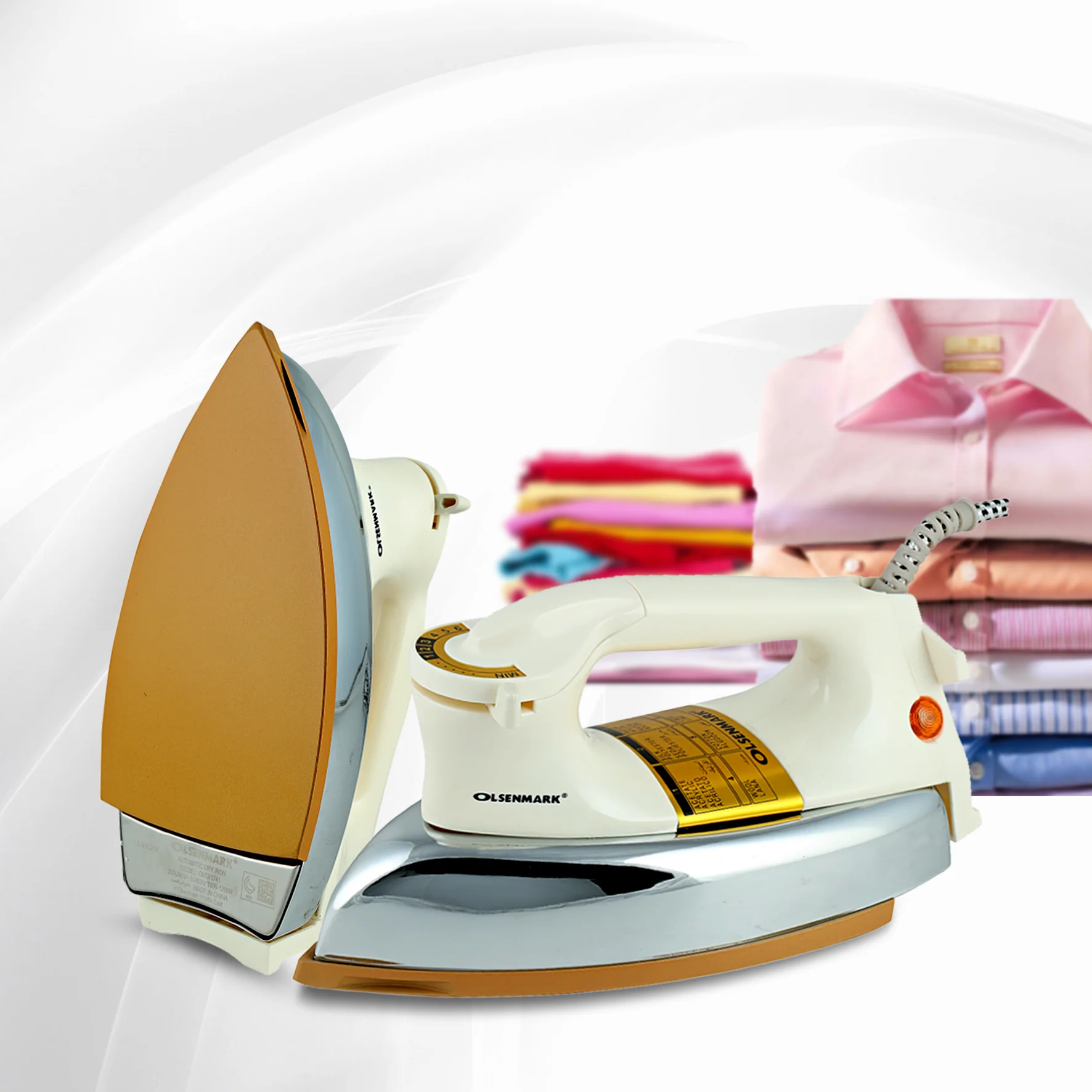 Olsenmark OMDI1741 Dry Iron 1200W | 60 microns ceramic non-stick soleplate & temperature dial| pilot lamp, fabric guide, swivel cord, cord wrap & auto cut-off | - Image 5