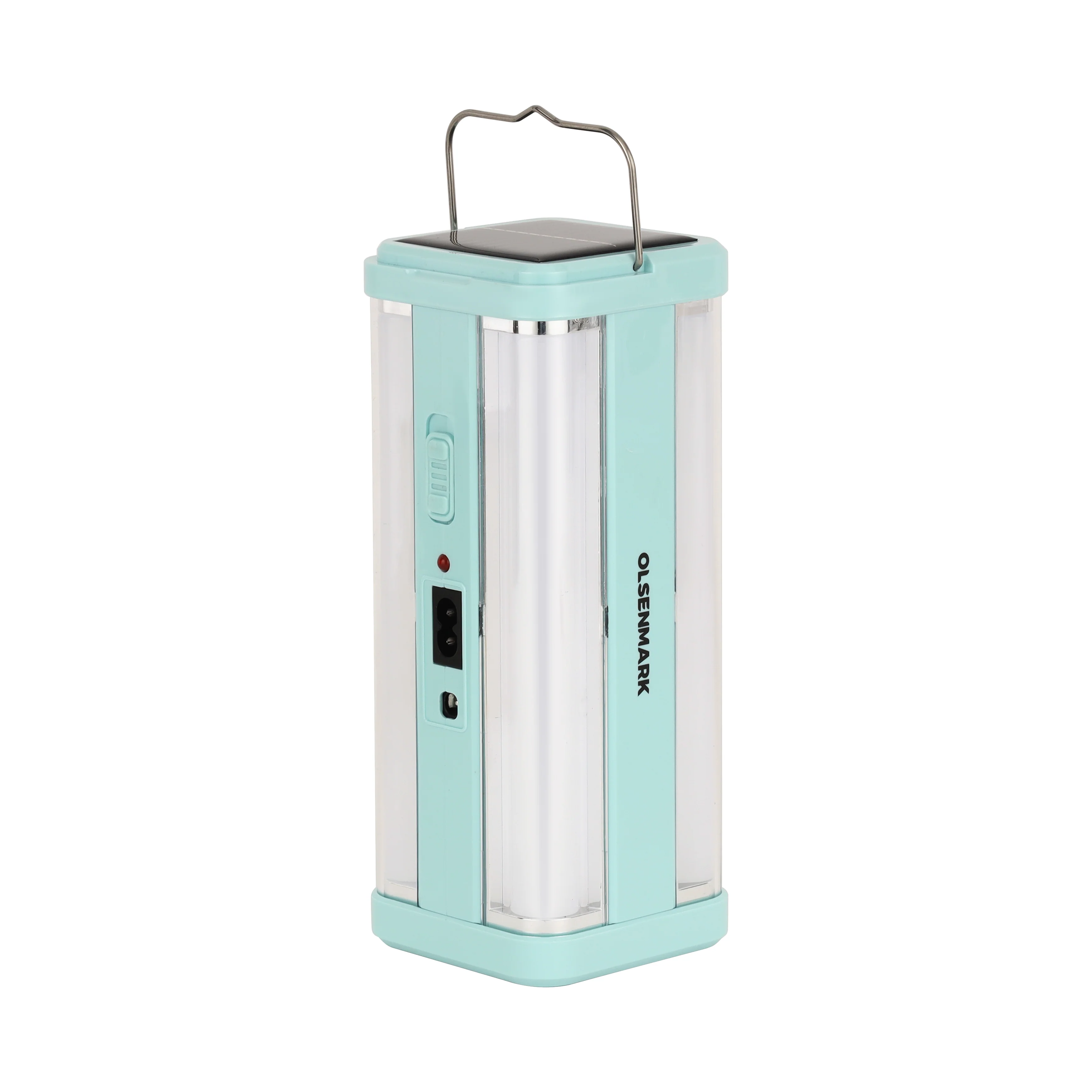 Olsenmark OME2828 Rechargeable LED Lantern with Solar Panel| 4x20 SMD Tubes and 2400mAh Battery| Two-Tube Mode up to 5 Hours, Portable and Durable, eco friendly|