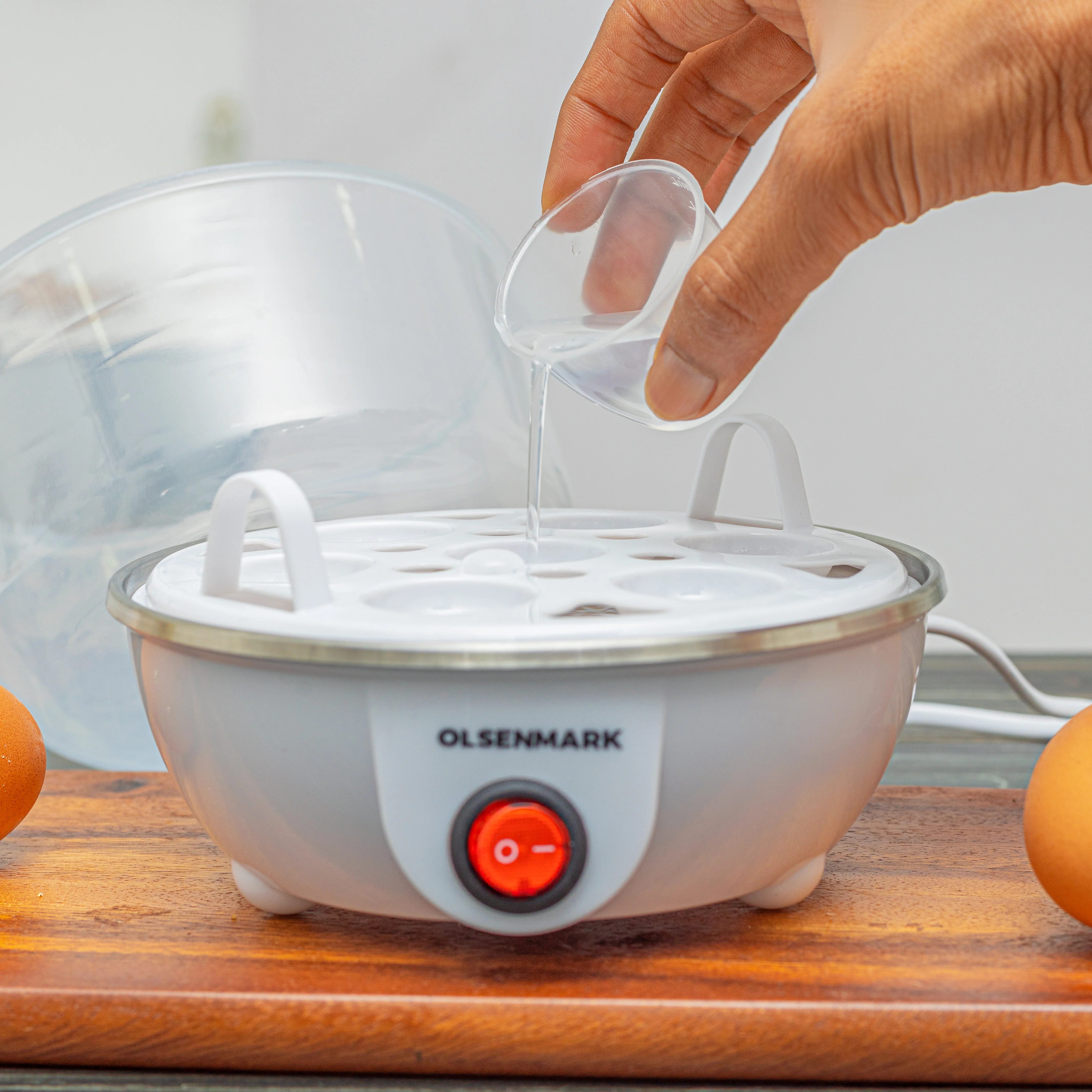 Olsenmark OMEB2468 Egg Boiler 350W with 7 egg capacity| stainless steel heating plate & automatic power off| anti-dry protection & food-grade material for quick cooking| - Image 3