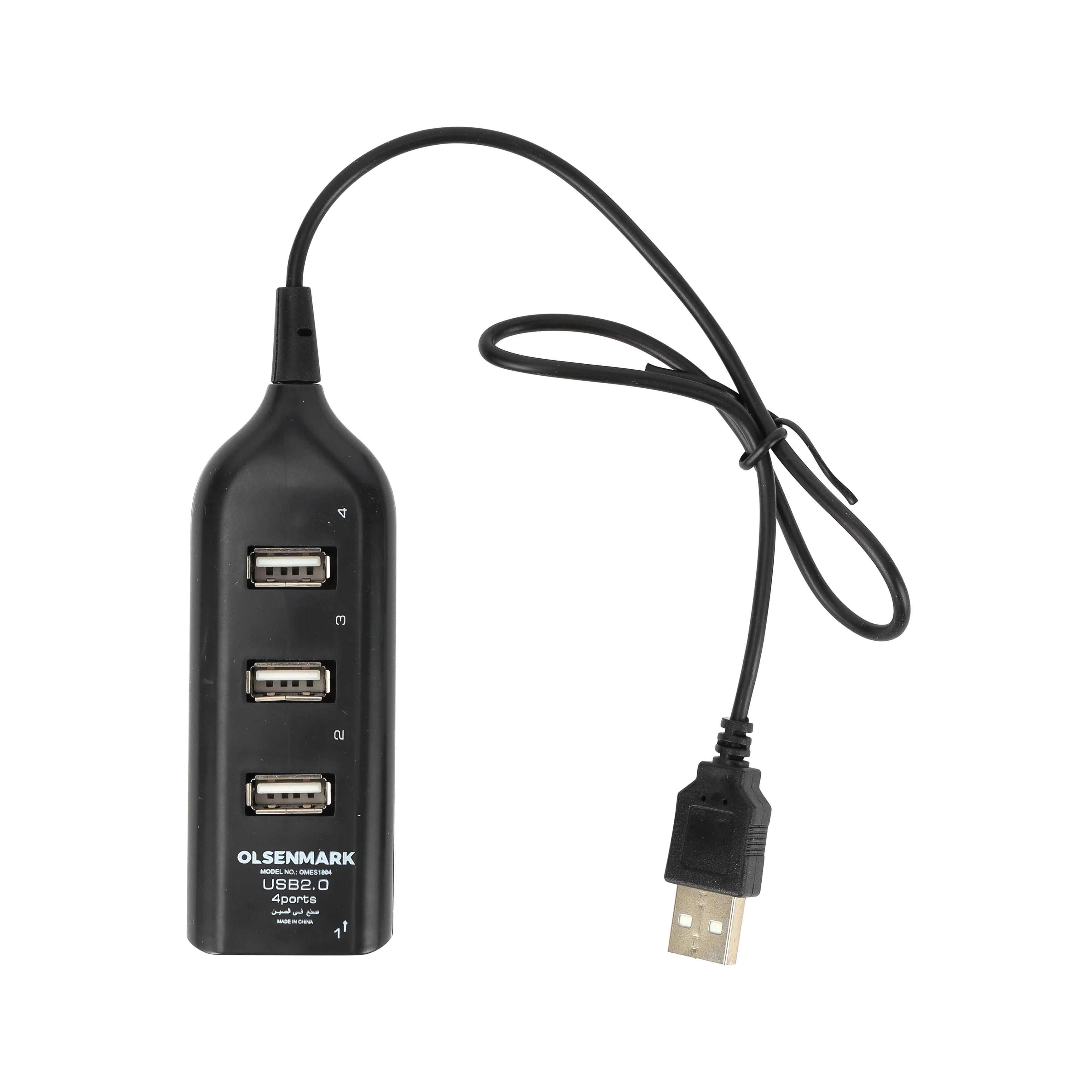 Olsenmark OMES1804 4 Port USB 2.0 Hub| High-Speed 480Mbps USB Splitter, plug & play USB hub with 4 ports| USB 1.1 compatibility, LED indicator, for laptops and PCs|