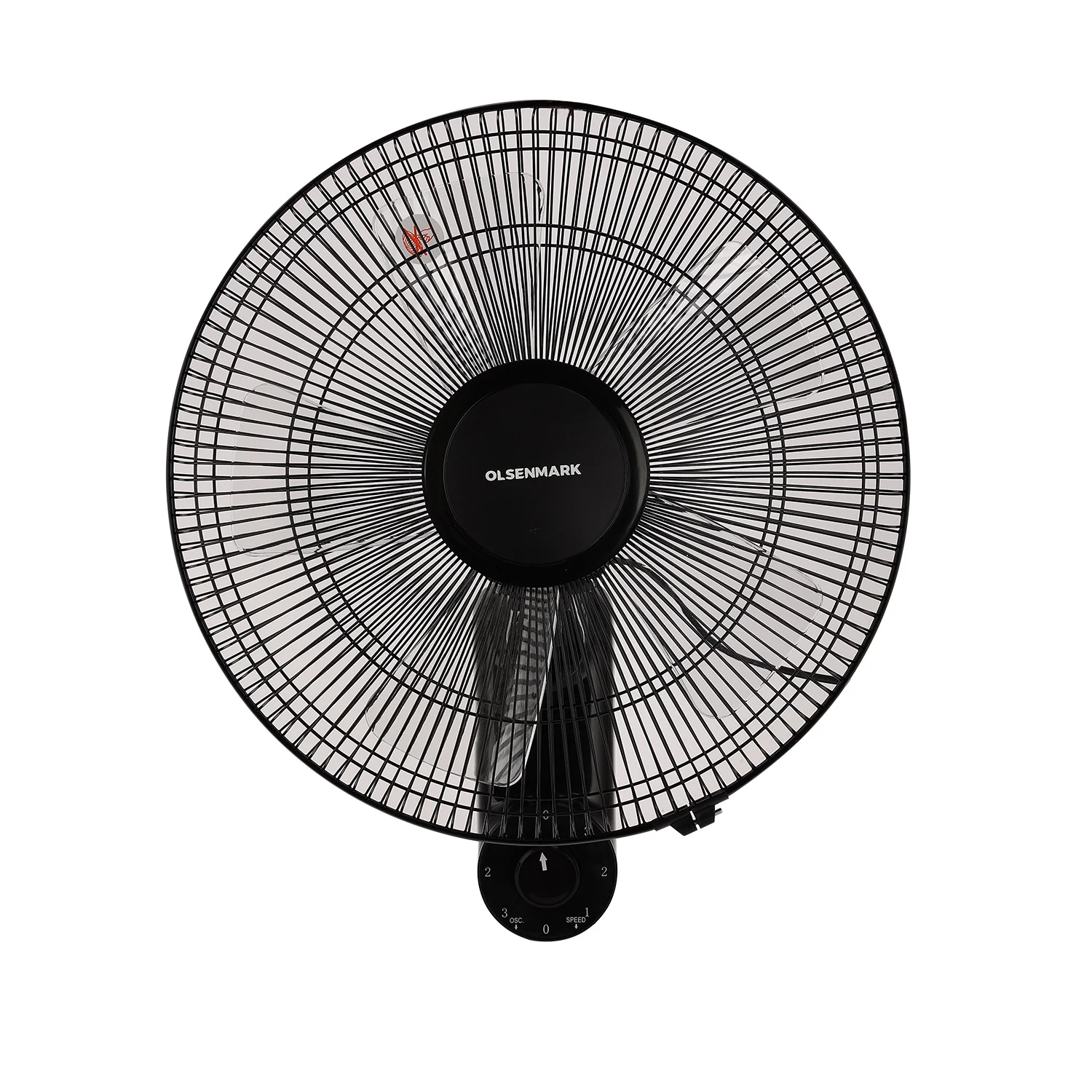Olsenmark OMF1868 16 Inch Wall Fan| 5 AS Blades, 3 Speed Control and 60W Motor, Wide Angle Oscillation| Piano Button Switch, Overheat Protection, Strong Airflow|