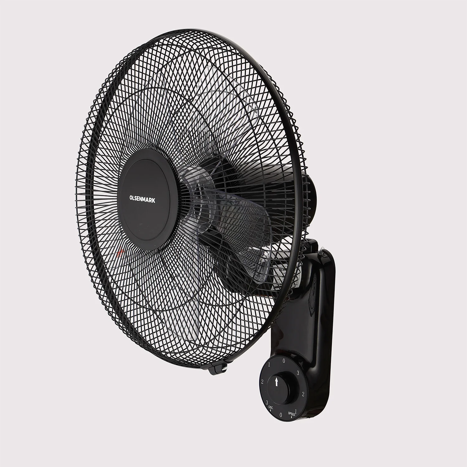 Olsenmark OMF1868 16 Inch Wall Fan| 5 AS Blades, 3 Speed Control and 60W Motor, Wide Angle Oscillation| Piano Button Switch, Overheat Protection, Strong Airflow| - Image 2