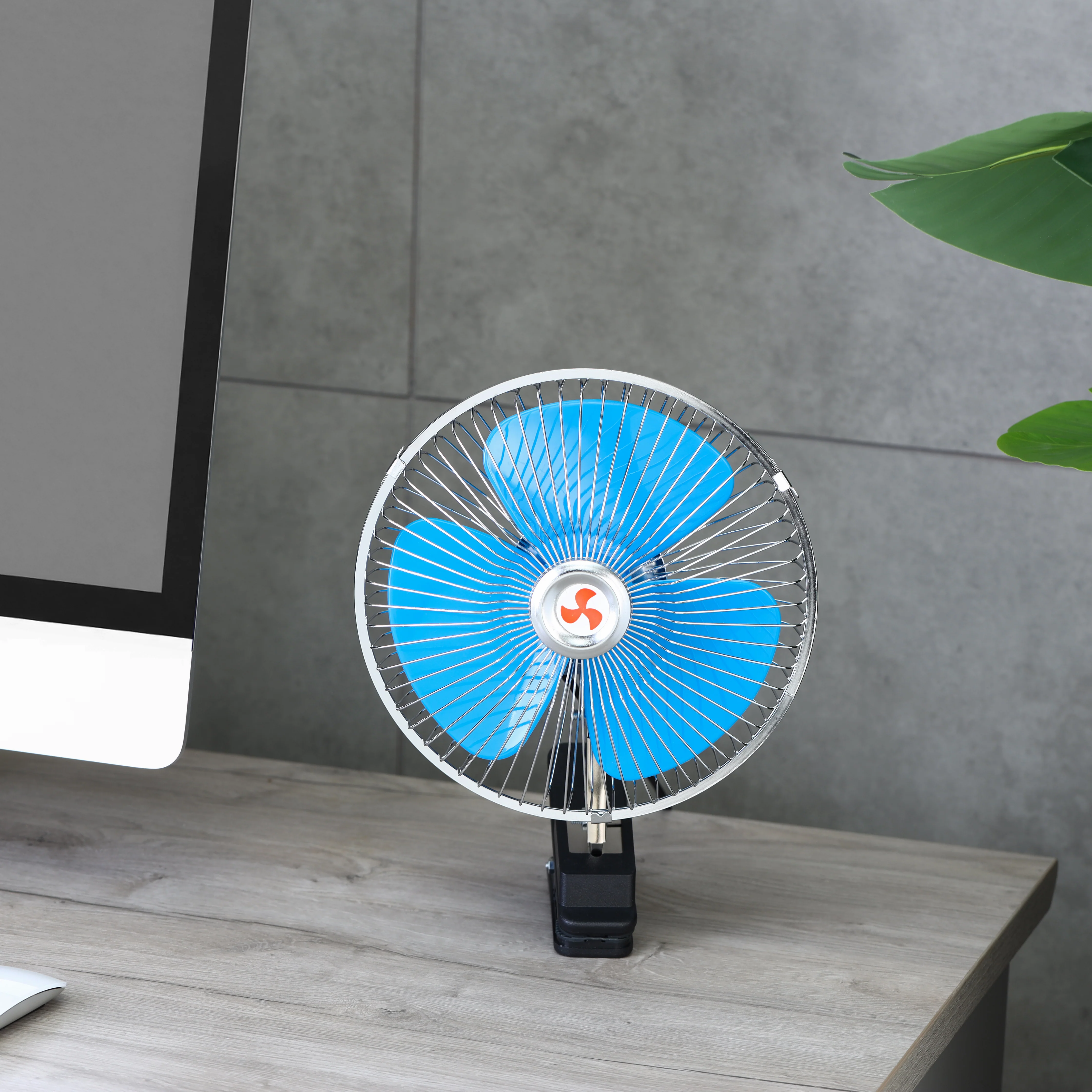 Olsenmark OMF1944 8 Inch Automobile Clip Fan| 12V car power, oscillation feature & strong wind airflow| adjustable tilt head, secure clip mount & 1.5m cable for vehicles| - Image 3