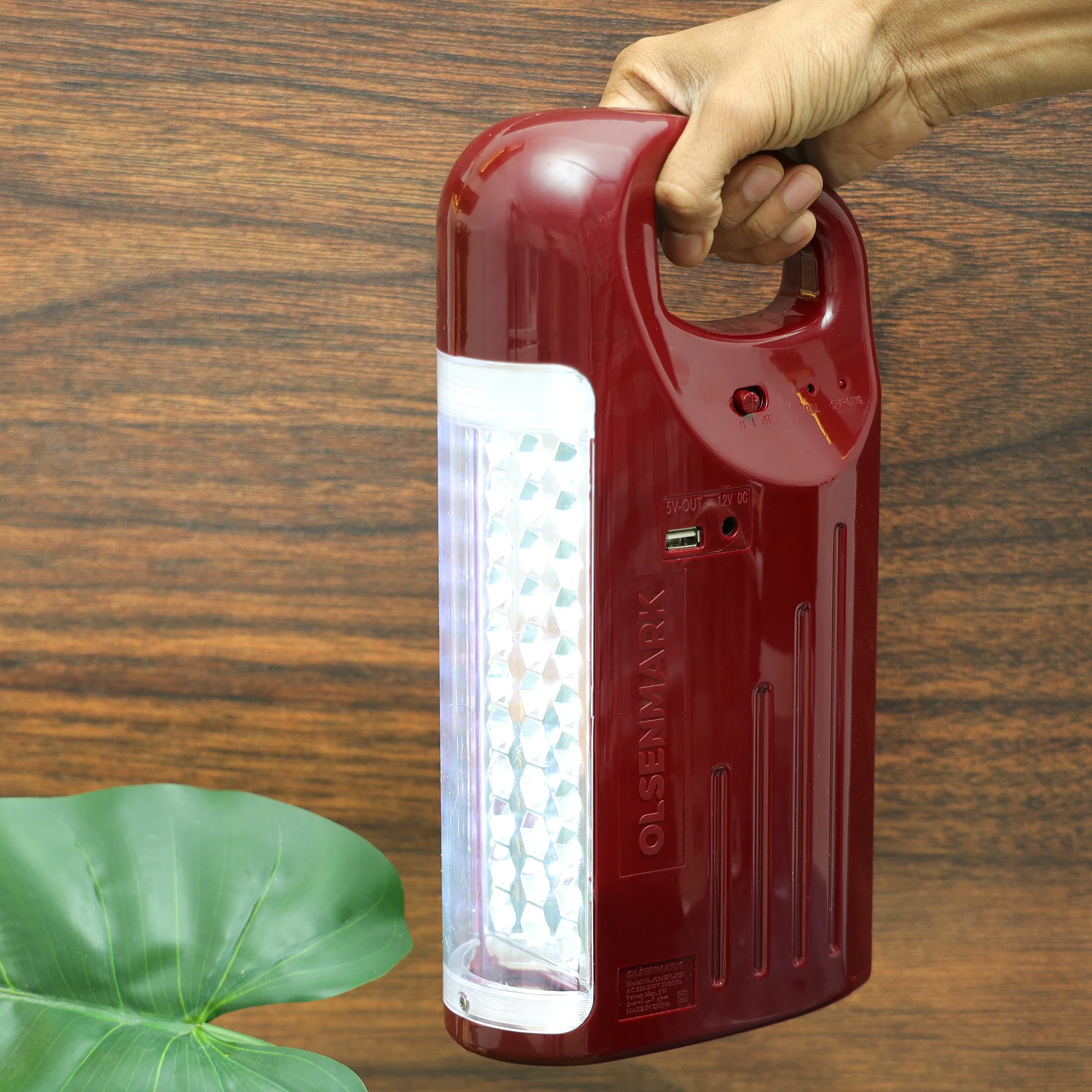 Olsenmark OMFL2620 Rechargeable LED Lantern with Flashlight | 33 SMD LEDs, 3W high-power torch & long battery life| overcharge protection, 8-hour runtime combo| - Image 4