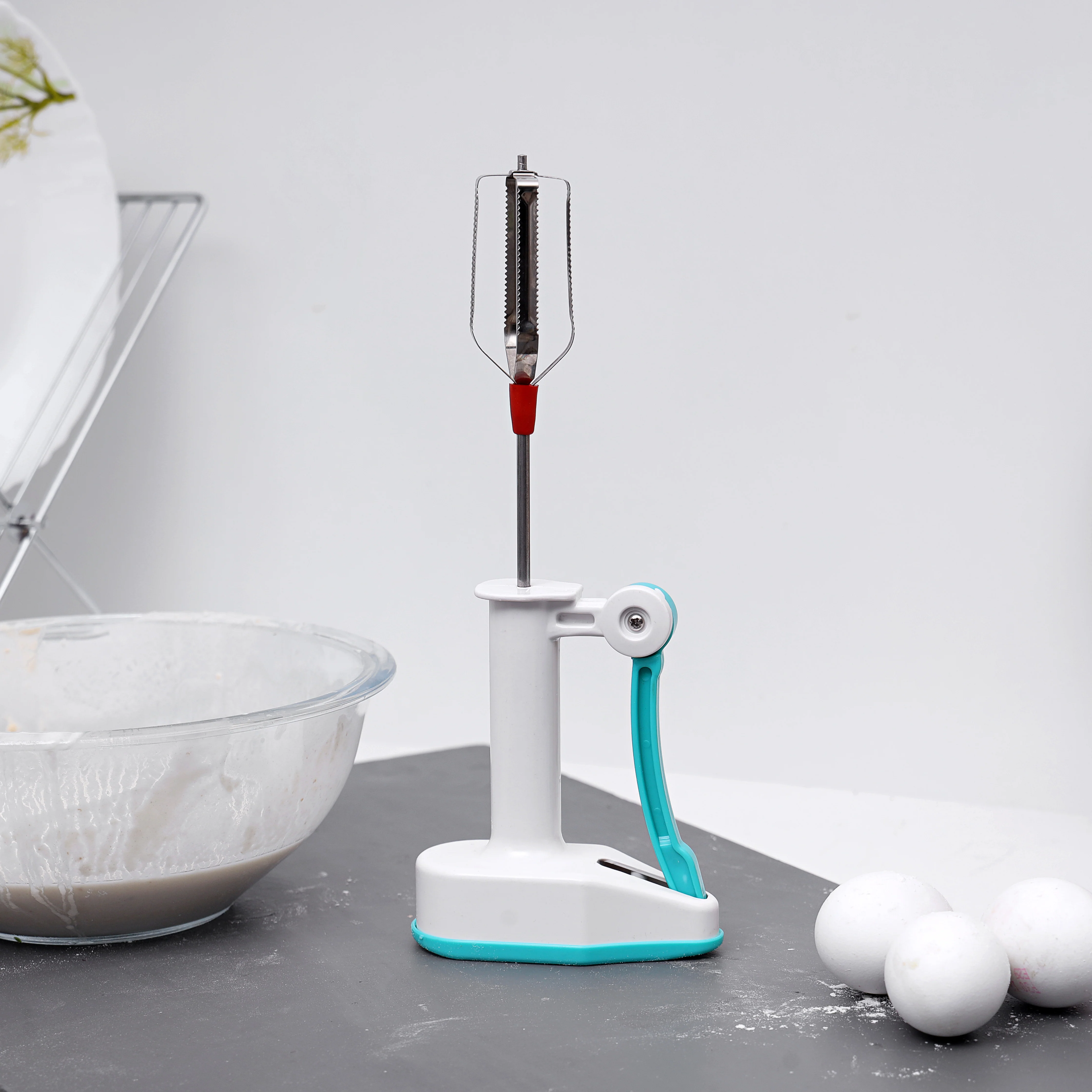 Olsenmark OMHB2393 Power Free Blender| hand blender with heavy duty gear system| easy grip handle, corrosion resistant beaters, quick cleaning design & compact storage| - Image 5