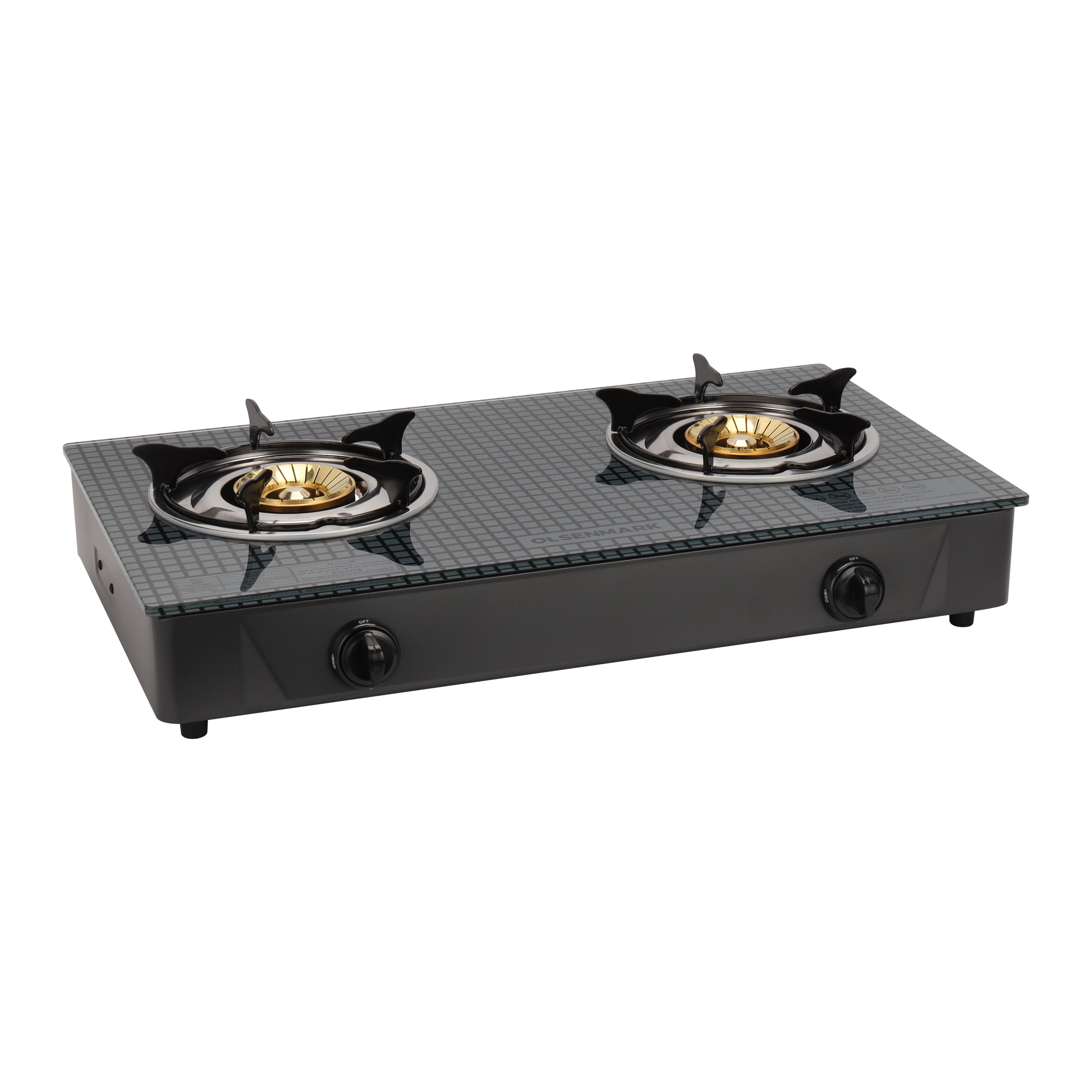 Olsenmark OMK2085 Gas Cooker| 2 Burner Glass Top Stove with Brass Burners| Auto Ignition, 8mm Toughened Glass| Gas Saving Design, Durable Build, Easy Clean Surface| - Image 3