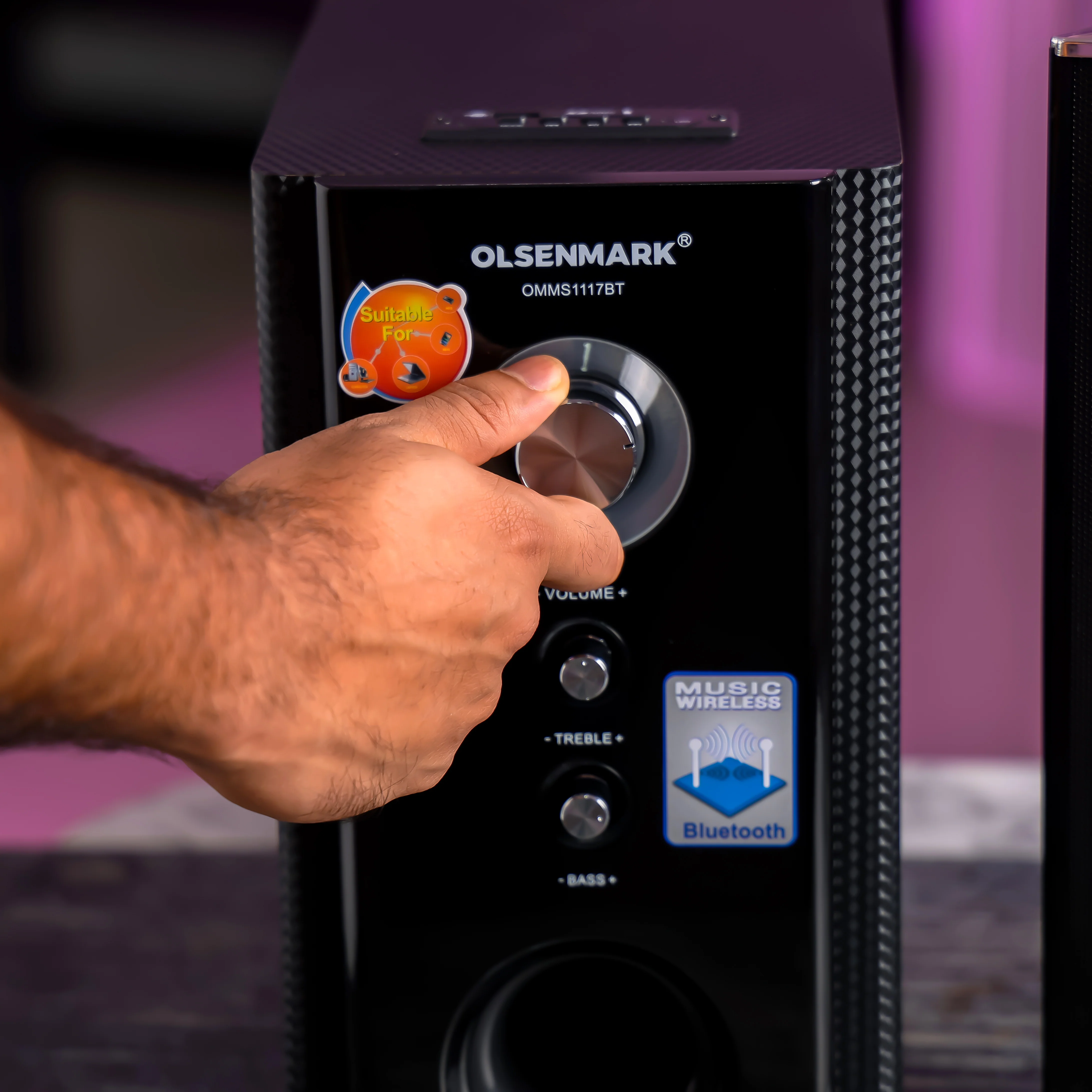 Olsenmark OMMS1117BT 2.1 Home Theater System | 10000W PMPO with Bluetooth connectivity & USB input| FM radio, thunder bass, remote control & powerful sound output| - Image 3