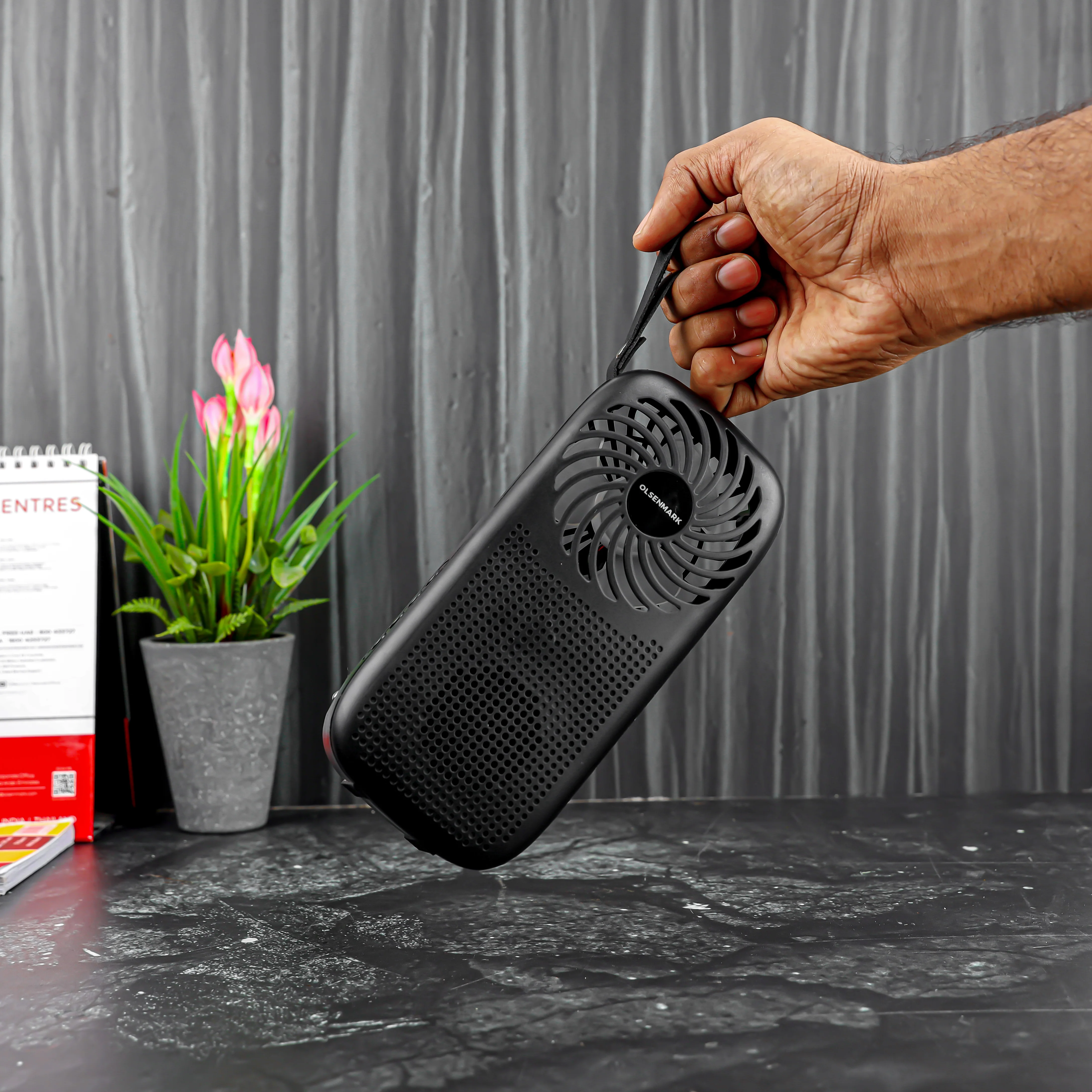 Olsenmark OMMS1204 Wireless Speaker| built-in fan with Bluetooth V5.3 and FM radio| USB & TF support, solar rechargeable battery, TWS function, and portable design| - Image 5